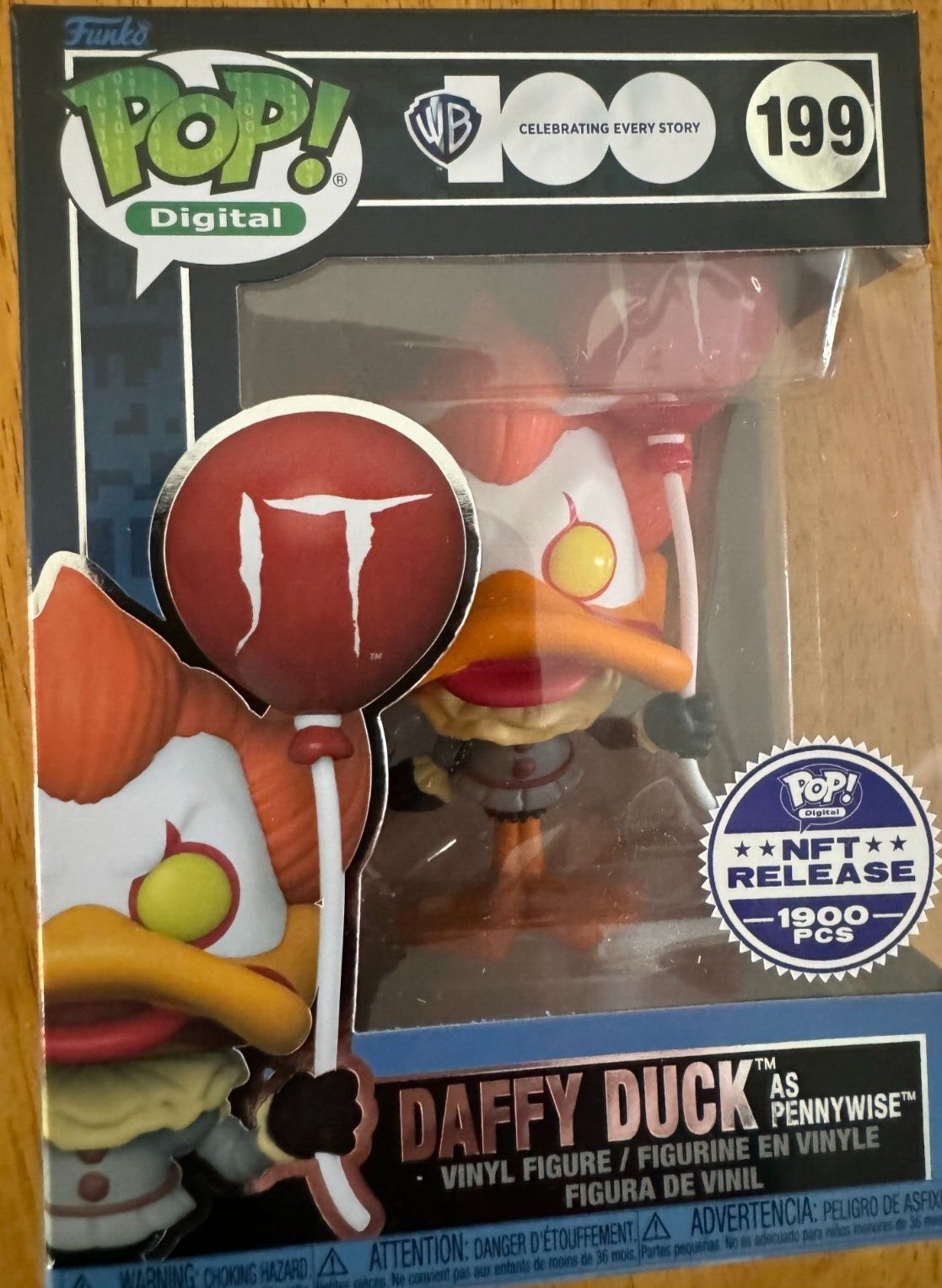 Funko POP Digital WB 100 Daffy Duck as Pennywise #199 W/ Protector 🔥Limited🔥