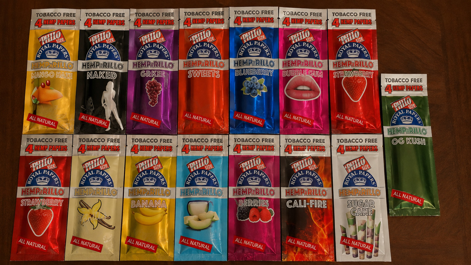 Royal Rillo Mixed Box 15/4ct Packs Lot All Flavors Mix