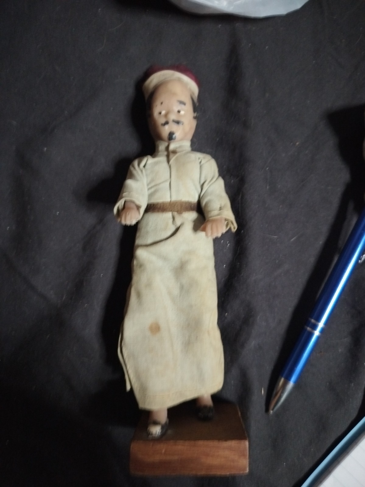 Vintage Middle Eastern Folk Souvenir Doll Traditional Costume Wood Base 1970s Vintage Middle Eastern Folk Souvenir Doll Traditional Costume Wood Base 1970s