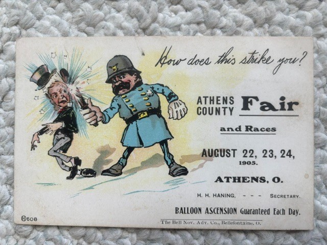 vintage Athens County Fair Ohio 1905 postcard