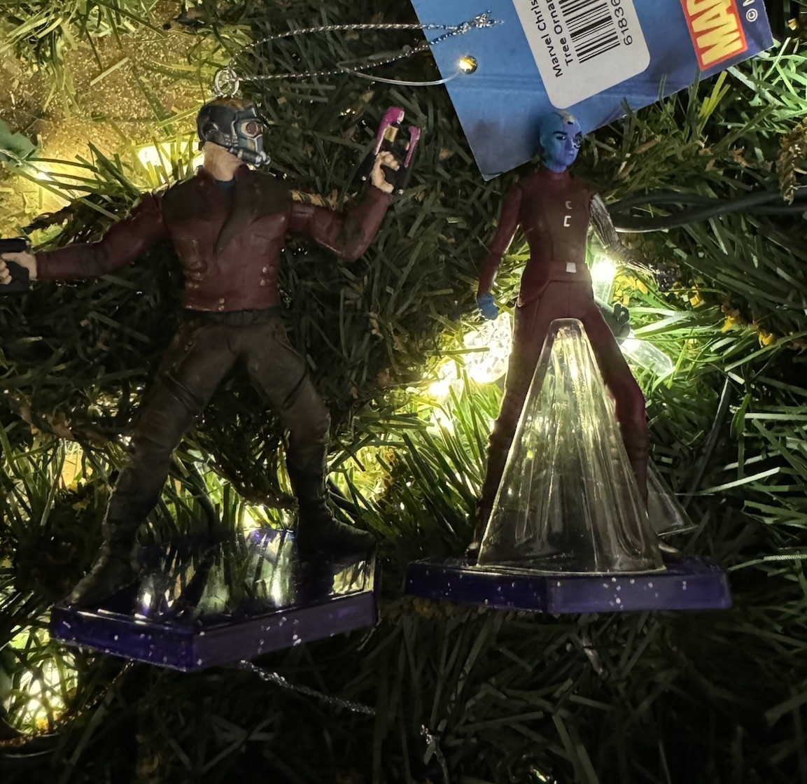 2ct 2026 Nebula & Starlord Marvel Guardians Of The Galaxy Christmas Ornament