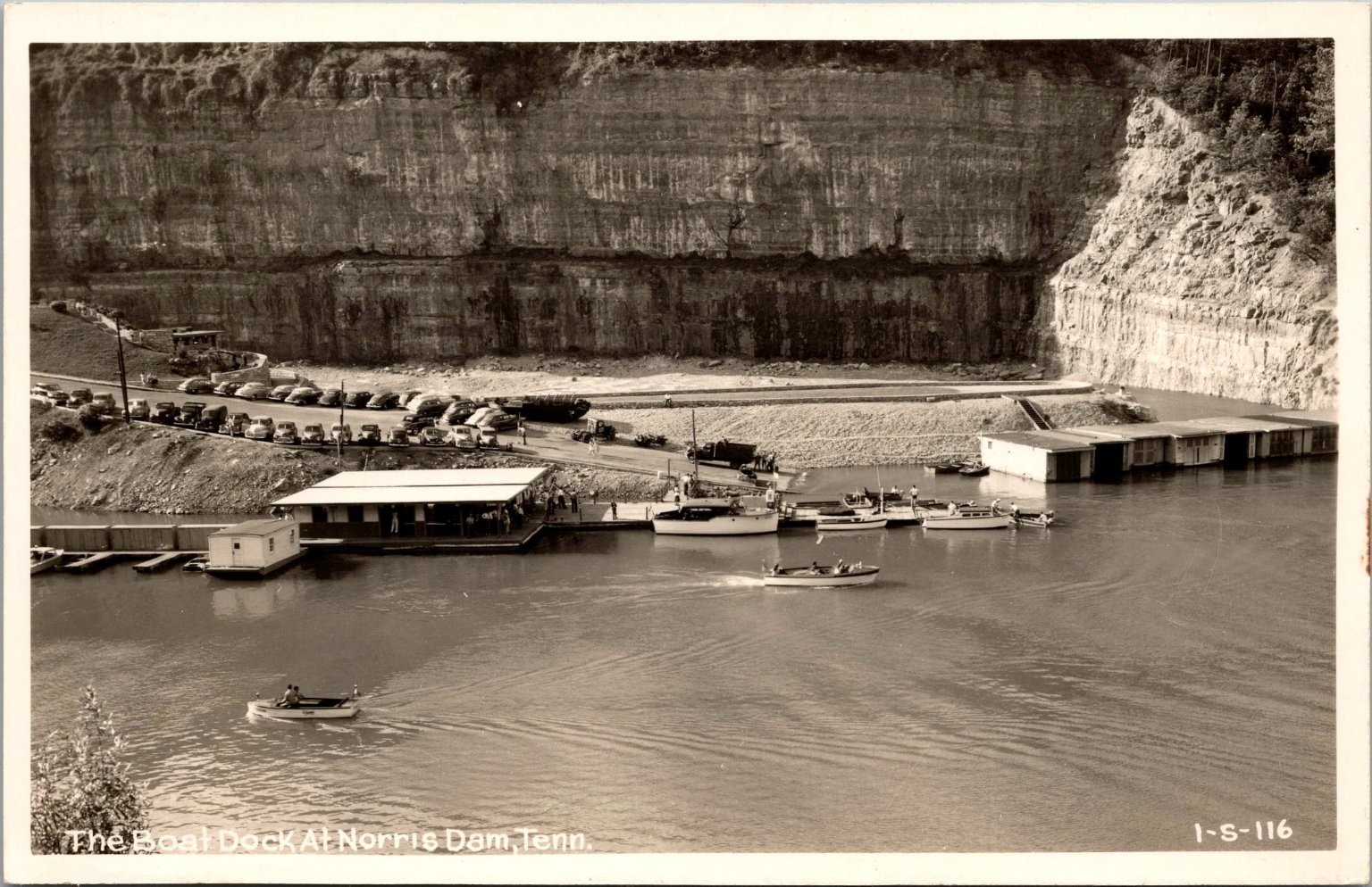 RPPC Norris Dam Boat Dock Tennessee Vintage Photo Postcard Kodak 1930s 1940s RPPC Norris Dam Boat Dock Tennessee Vintage Photo Postcard Kodak 1930s 1940s