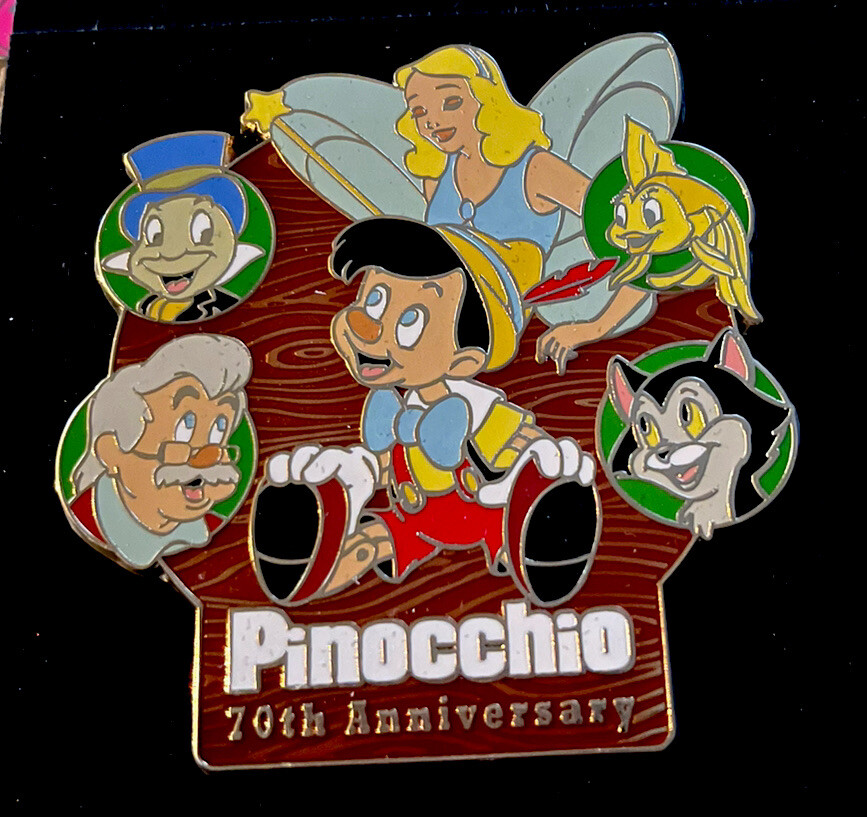 LE 200 JUMBO Disney Shopping Pinocchio Figaro 70th Anniversary RARE Pin