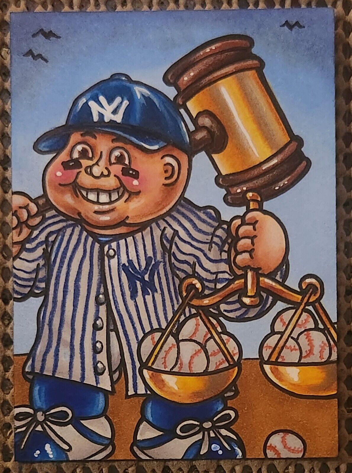 AARON JUDGE SKETCH CARD GPK x MLB PARODY (1/1) HAND DRAWN ARTWORK SP NY YANKEES 