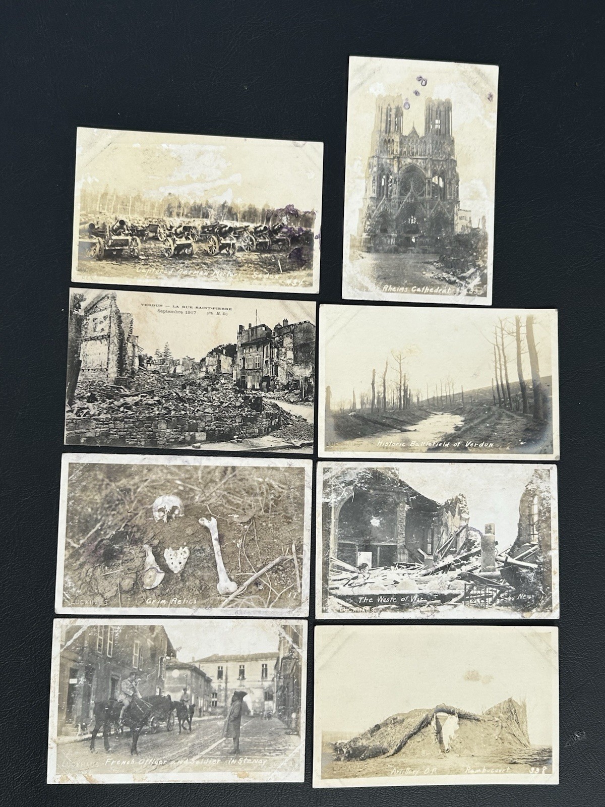 Original LOT Military Photo Postcards WWI Bombing Damage GRIM RELICS 1914-1918