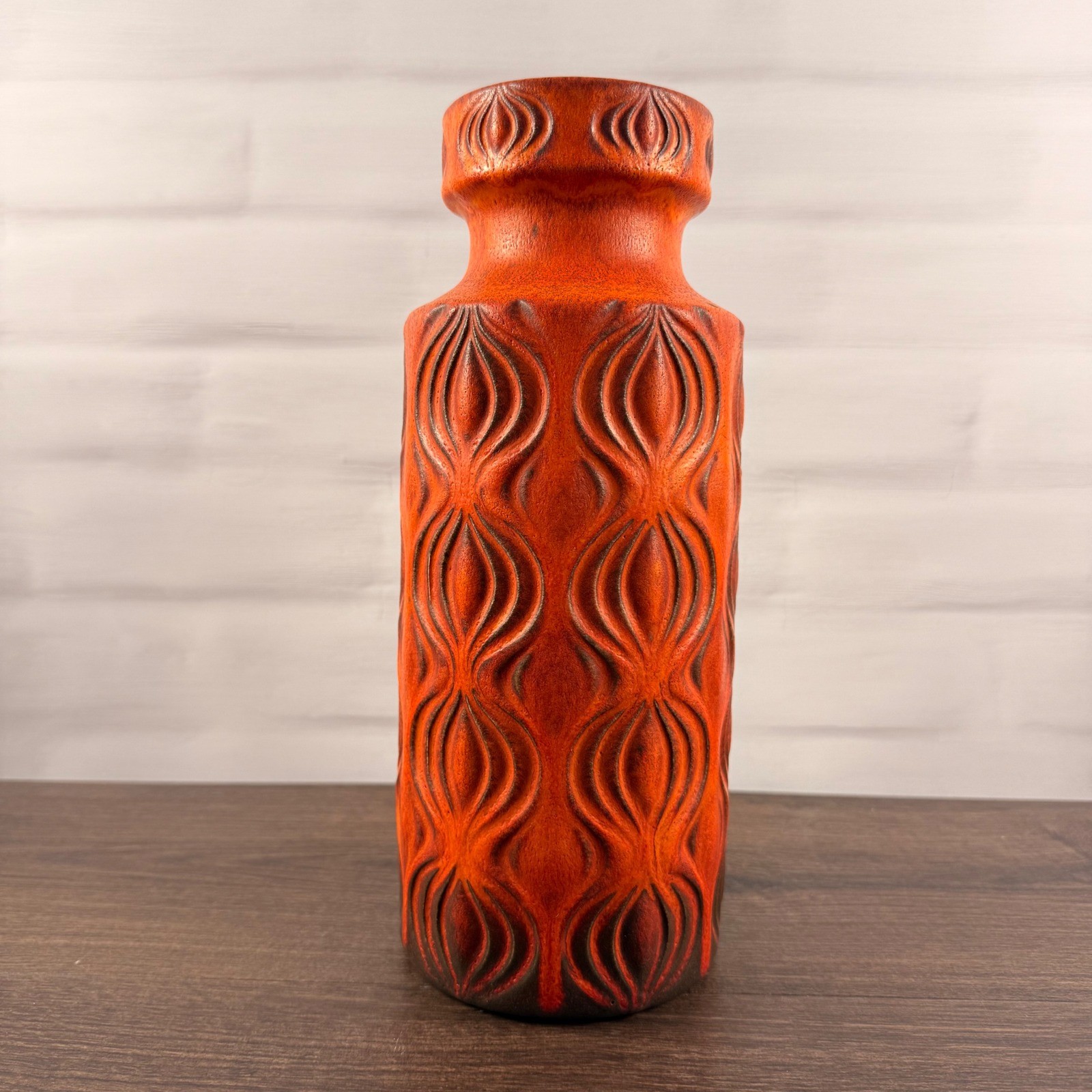 Scheurich 285-30 Amsterdam Vase Orange West German Pottery 1970s