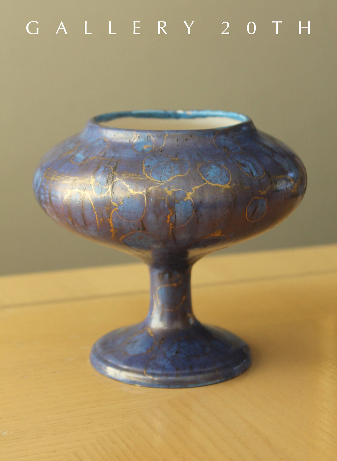 BEAUTIFUL & RARE MCM PURPLE POTTERY VASE 50's 60's VTG ART CHALICE MID CENTURY