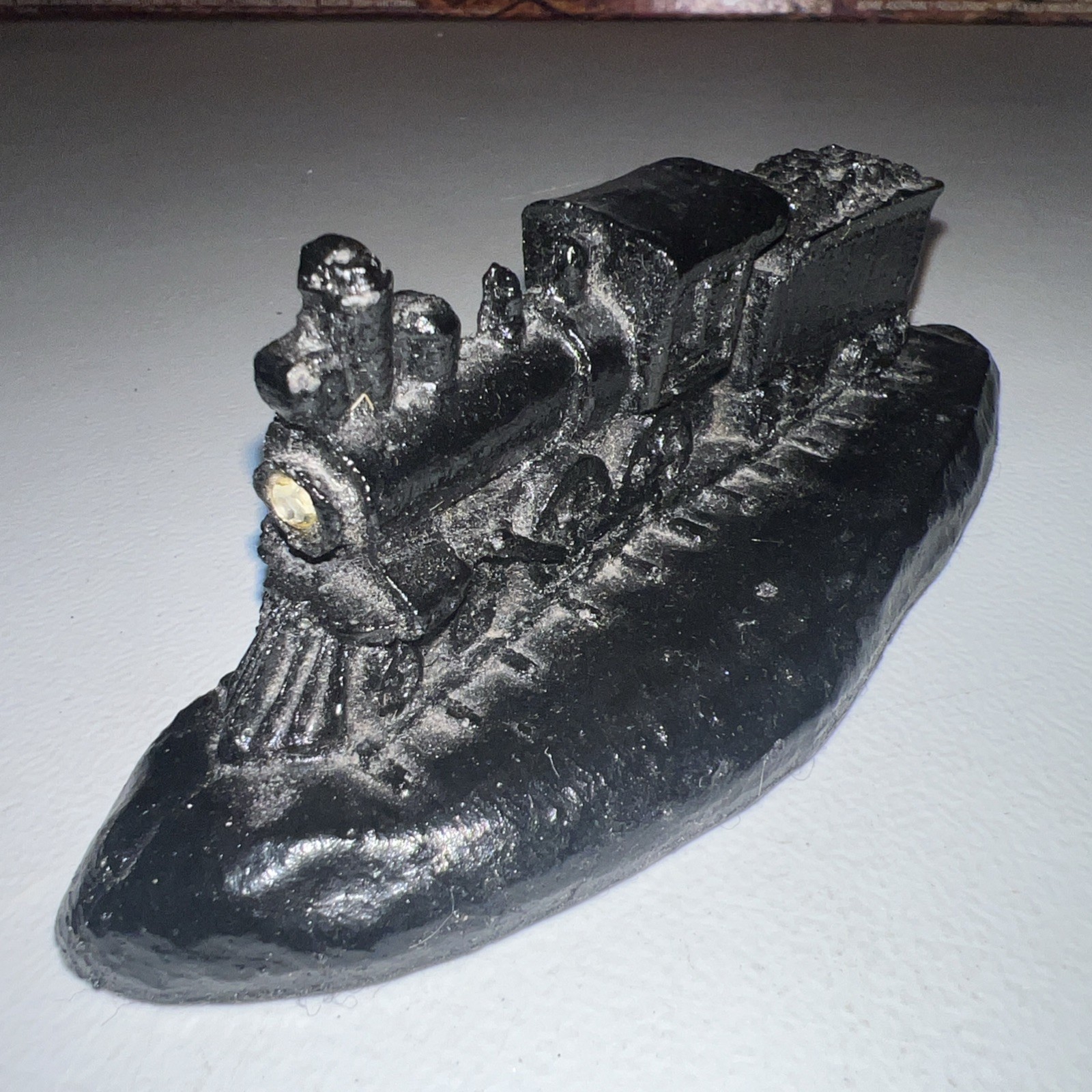Vintage First Coal Train Made From Coal VCP Made In USA 6”Black Handcrafted 1980