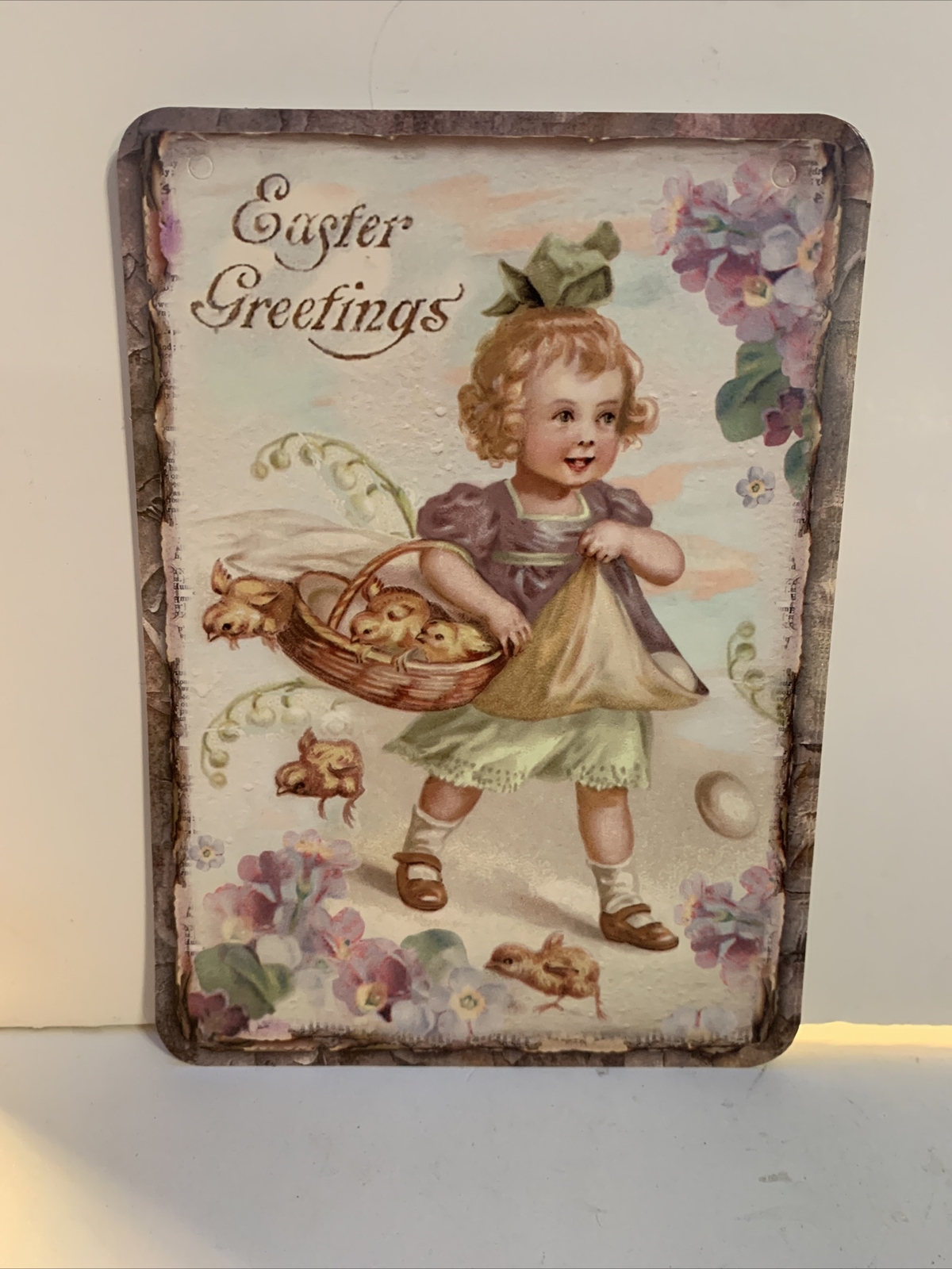 Easter Decor VINTAGE STYLE Die Cut Cardboard 5.5. X 7.5