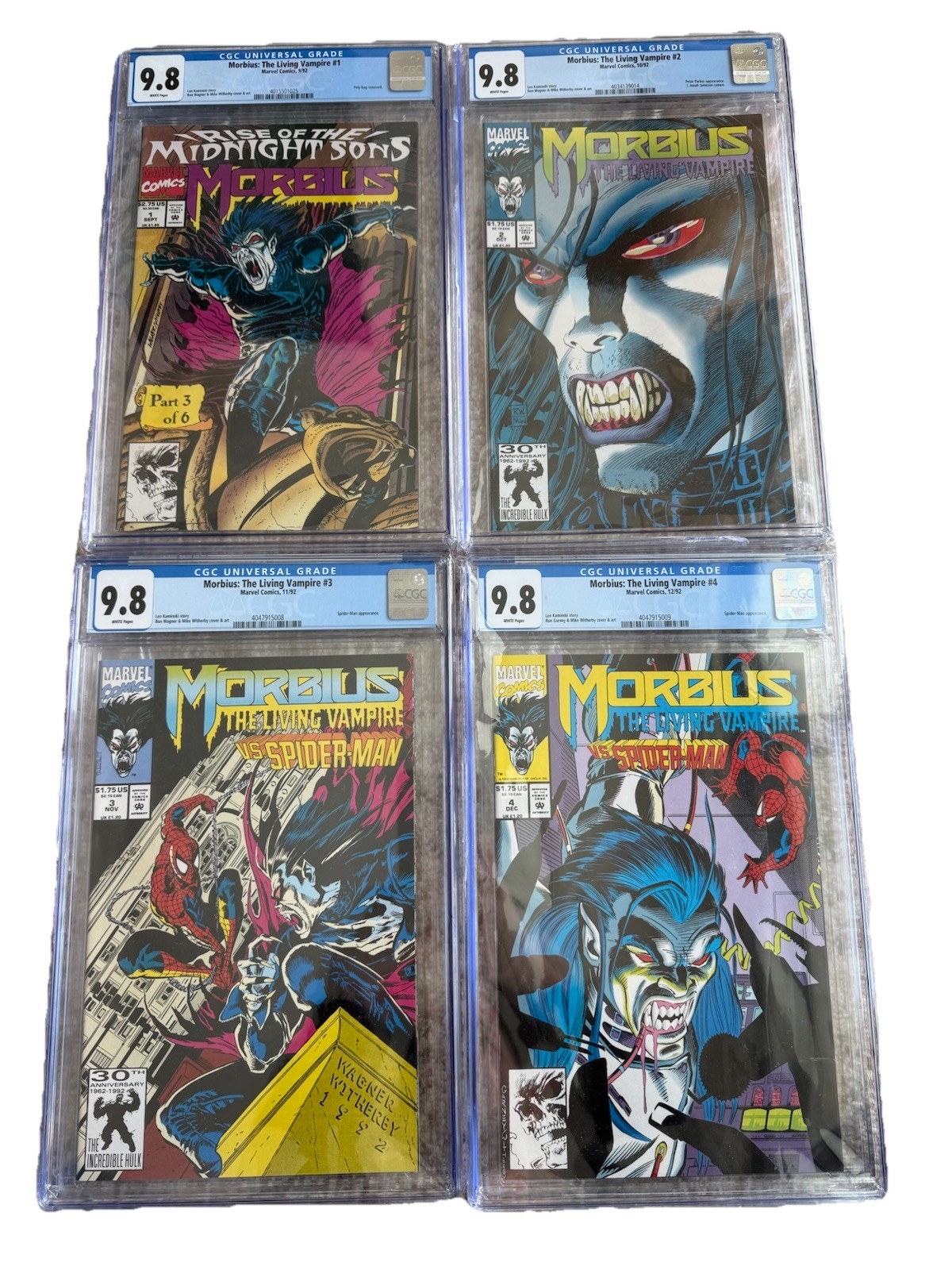 Morbius the Living Vampire #1-4 1992 CGC 9.8 Marvel Comics Spiderman Set of 4 Morbius the Living Vampire #1-4 1992 CGC 9.8 Marvel Comics Spiderman Set of 4