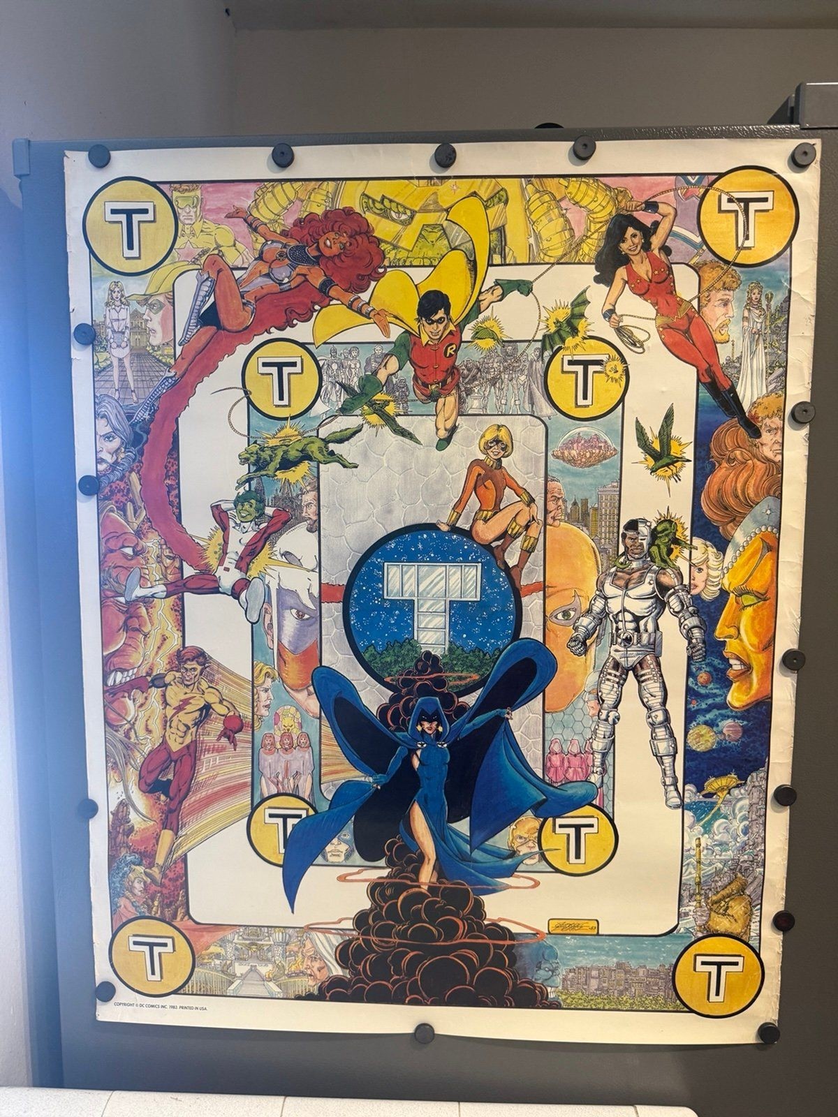 1983 New Teen Titans DC Comics George Perez Poster 30” X 24” * Fair Condition*