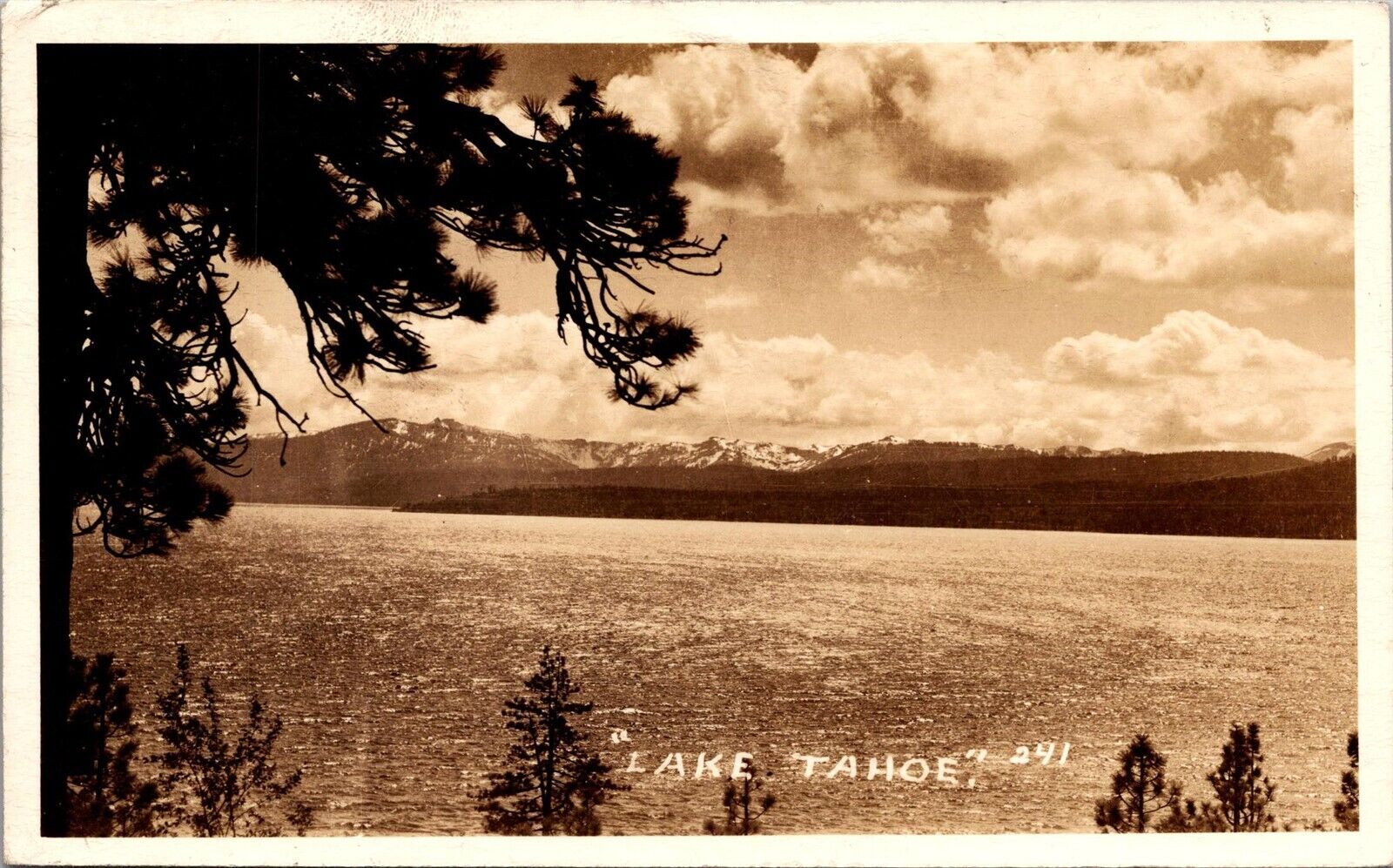 RPPC Lake Tahoe CA NV Scenic View Old Vtg Real Photo Postcard 1940s 