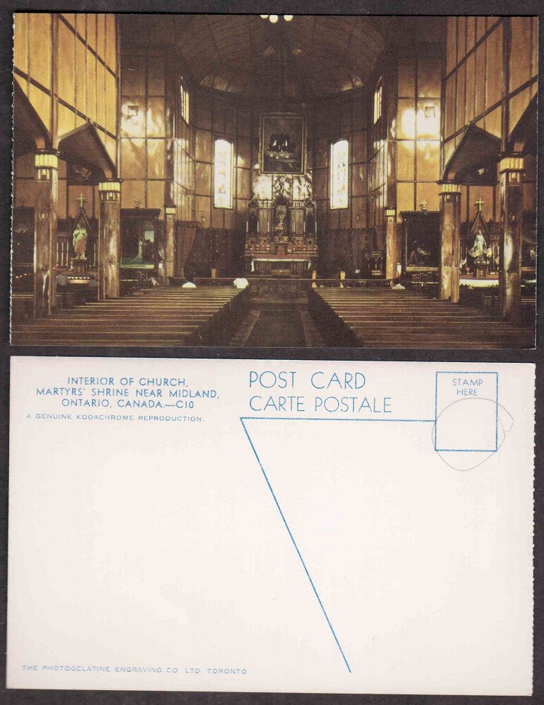 Old Canada Postcard - Midland, Ontario - Marty's Shrine Interior