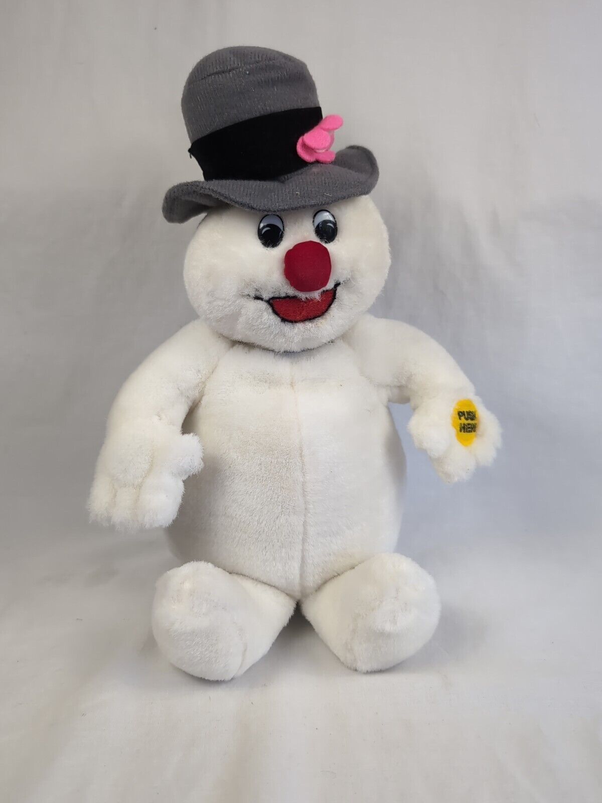 Vintage Singing Frosty the Snowman Gemmy Musical Animated Plush STAINED