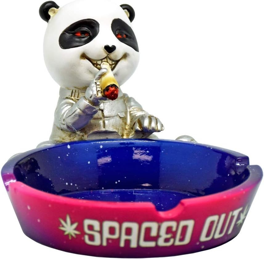 Fantasy Gifts Spaced Out Panda Polyresin Ashtray - 5.6\