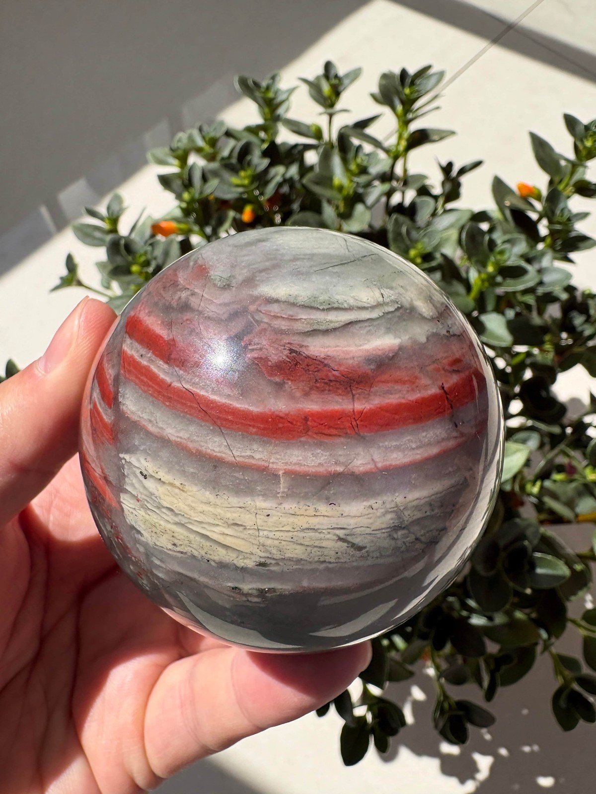 Natural African Bloodstone Sphere 1.1 lb 2.83\