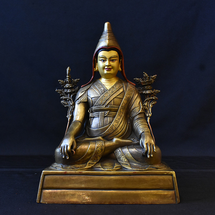 10\'\' Tibet Longchenpa Guru Buddha Bronze Statue