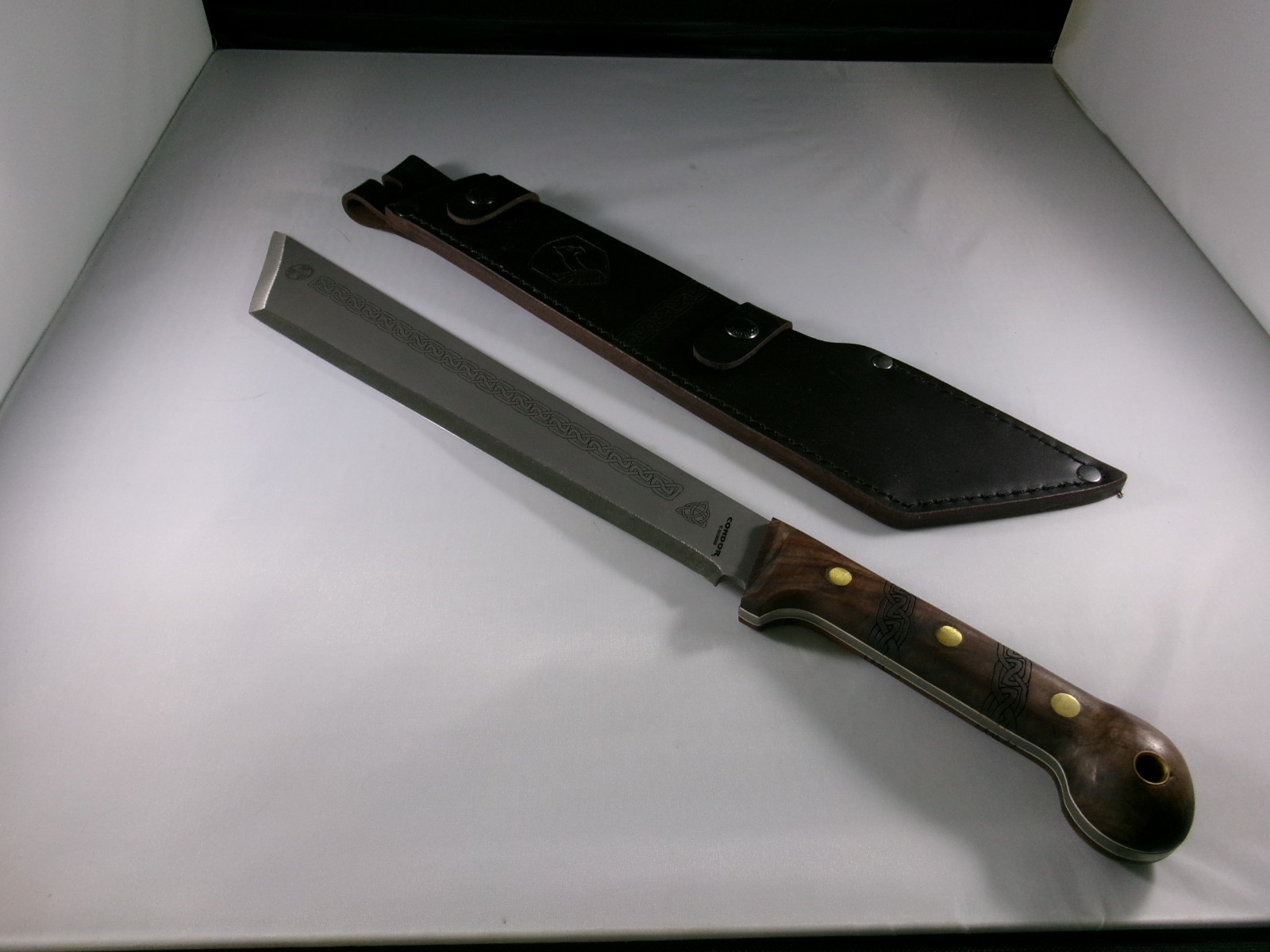 Condor Tool & Knife Argyll Scottish Machete Full Tang Blade w/ Leather Sheath A+