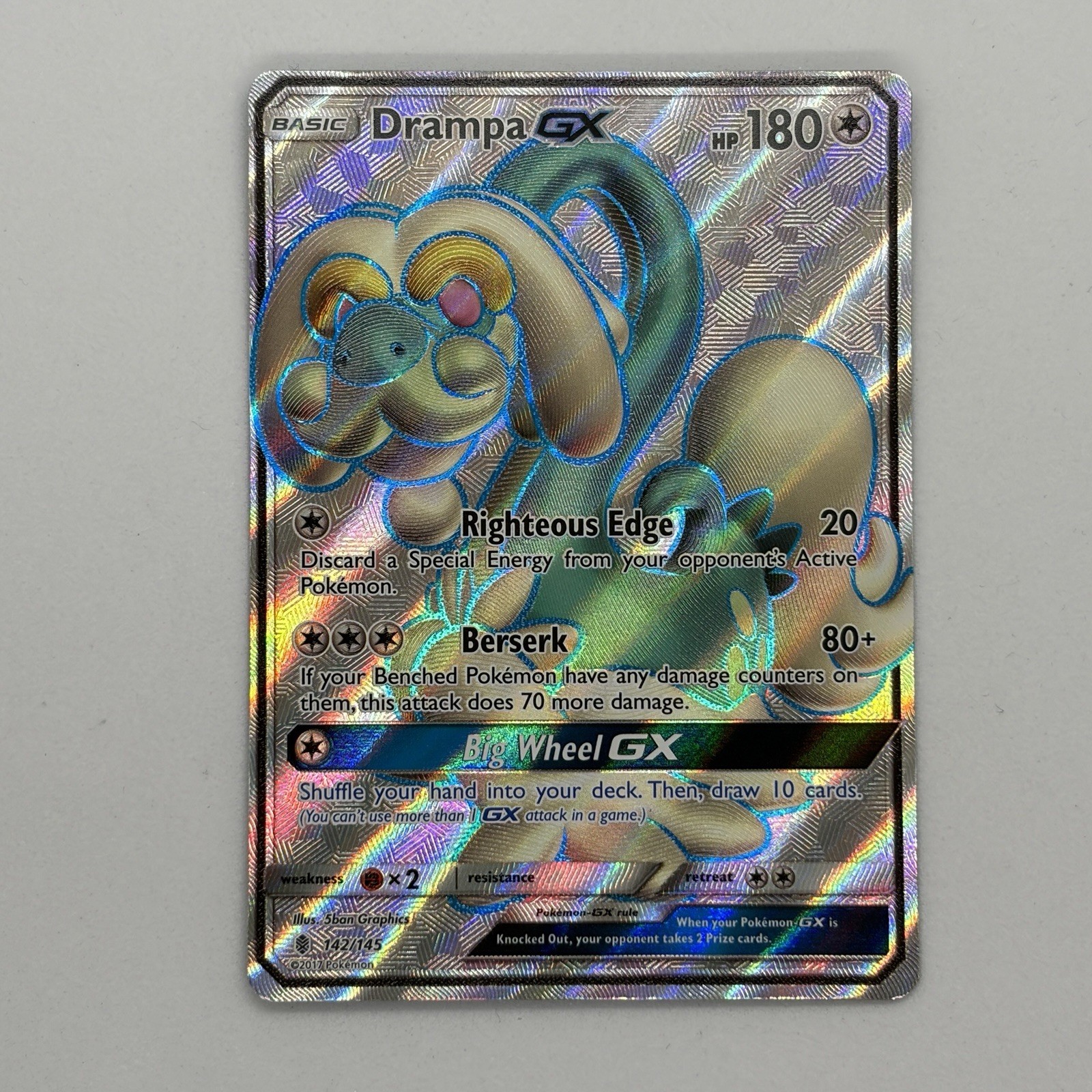 Drampa GX (Full Art) 142/145 Sm-Guardians Rising Holo - Pokémon Card LP
