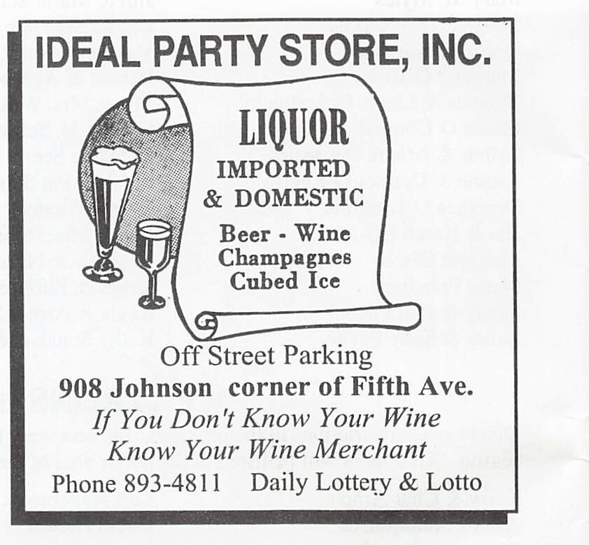 Ideal Party Store Inc Beverages Bay City Michigan MI 1998 Playbill Advertising