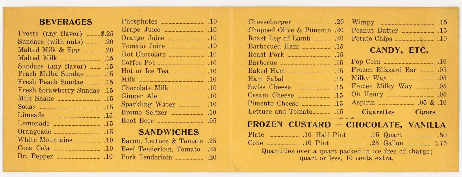 July 1935 Spencer\'s Cafe Diner Sandwich Coca Cola Menu Indianapolis Indiana July 1935 Spencer\'s Cafe Diner Sandwich Coca Cola Menu Indianapolis Indiana