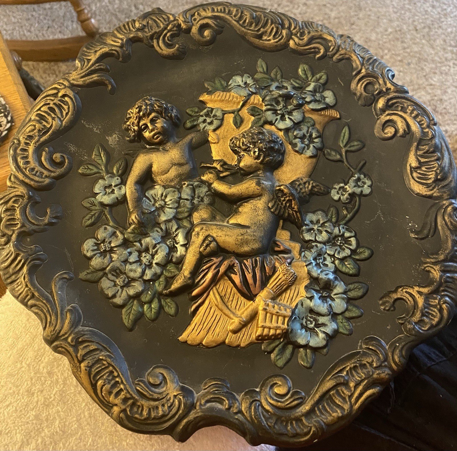 2 Identical Wall Plaques. Cherubs