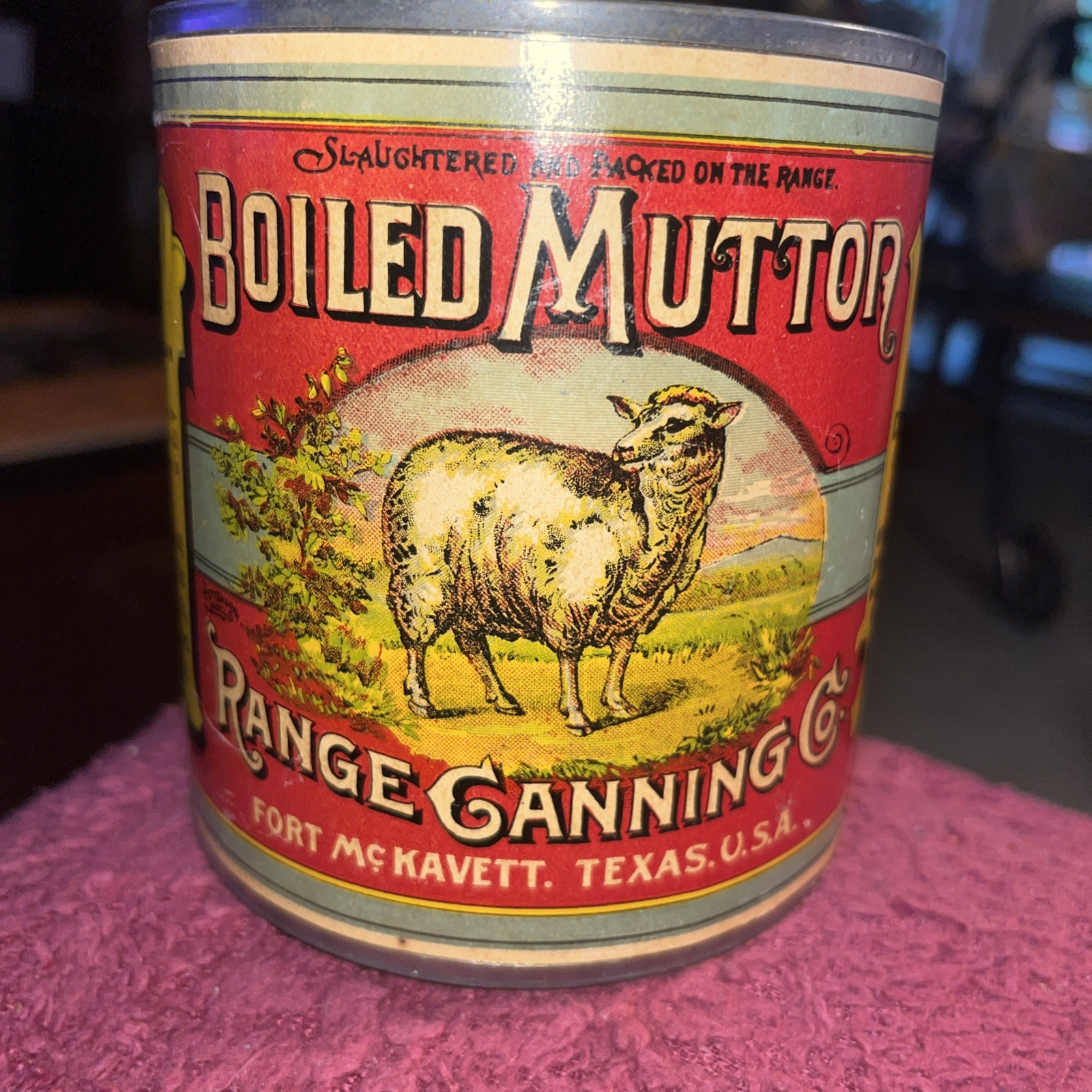 Rare Range Canning Co. Boiled Mutton Advertising Can Fort McKavett Texas USA 4 Rare Range Canning Co. Boiled Mutton Advertising Can Fort McKavett Texas USA 4