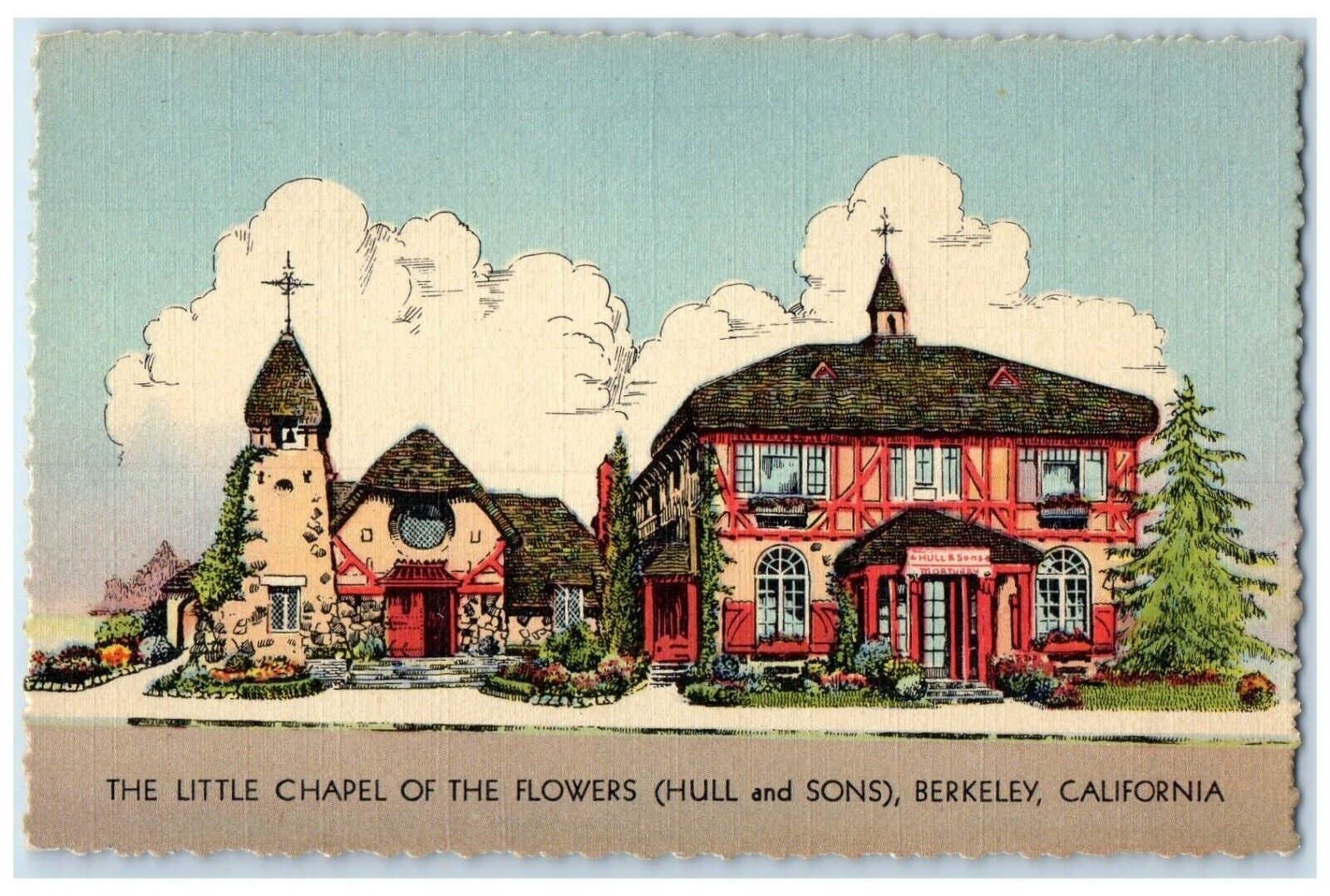 c1940 Little Chapel Flower Berkeley Adjacent San Francisco California Postcard