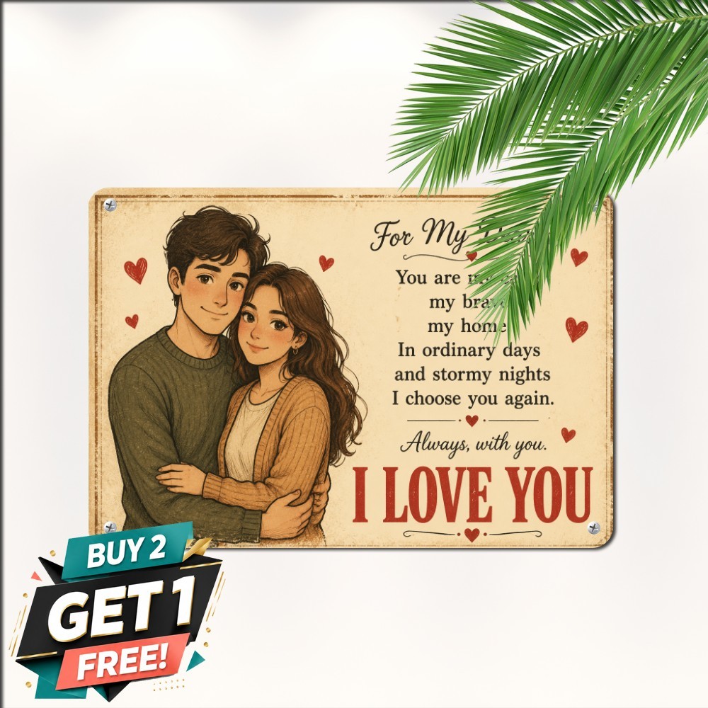 Romantic Elderly Couple Love Plaque Vintage Sweetheart Anniversary Sign