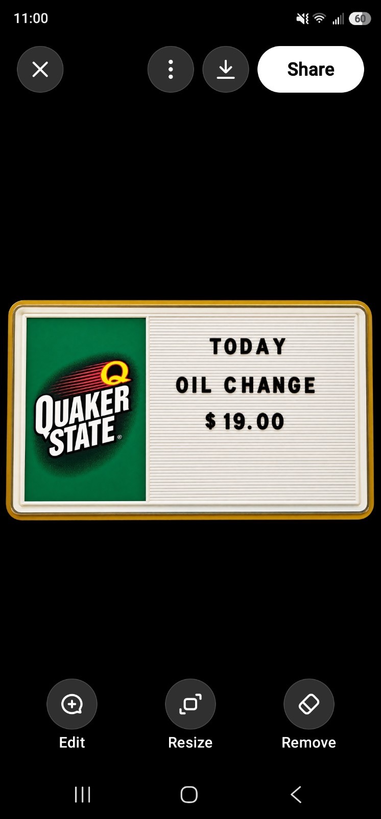 Vintage Quaker State Service Station Reader Board With Extra Decal & LTRS