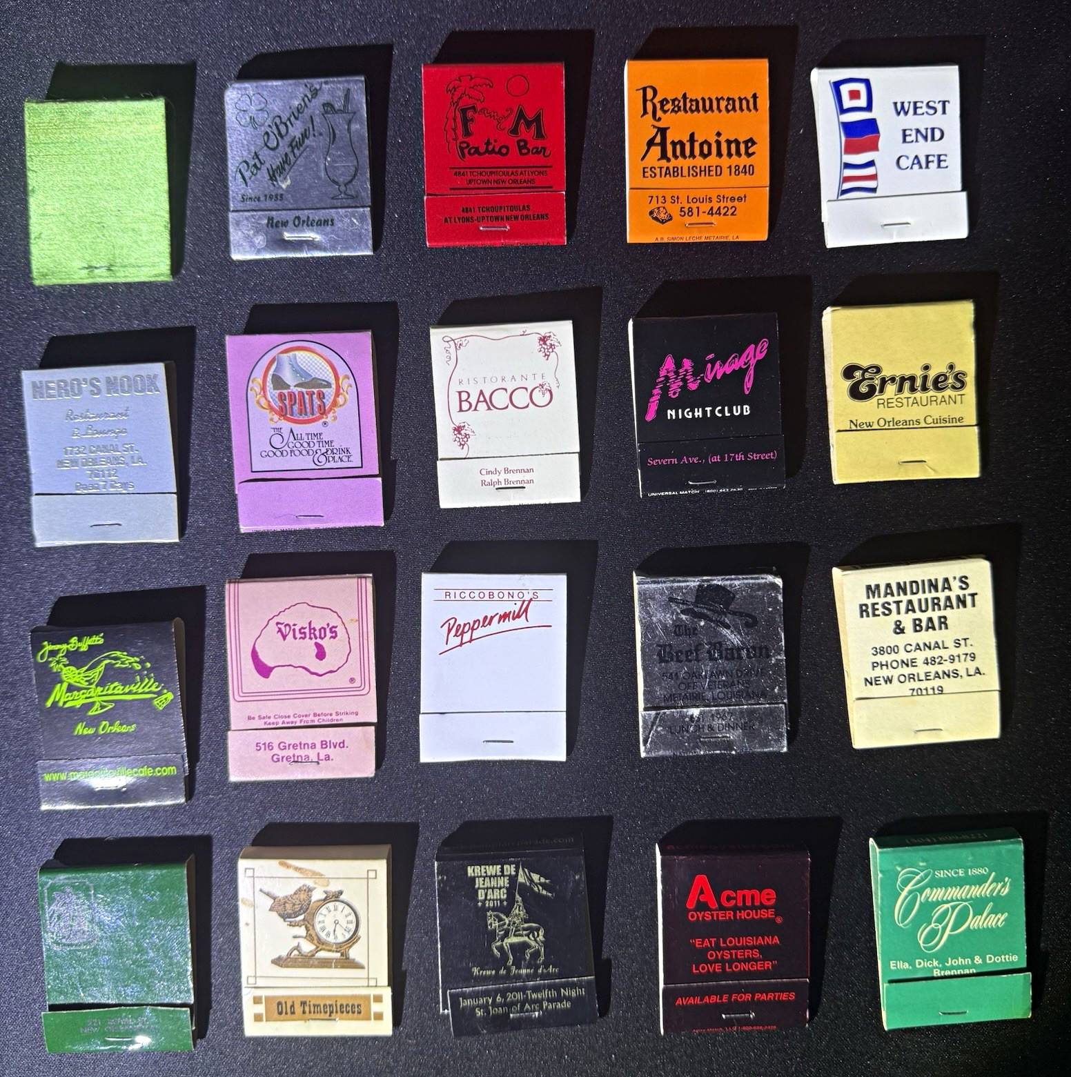 20 Vintage Matchbooks New Orleans Louisiana Restaurants Bars Advertising Lot