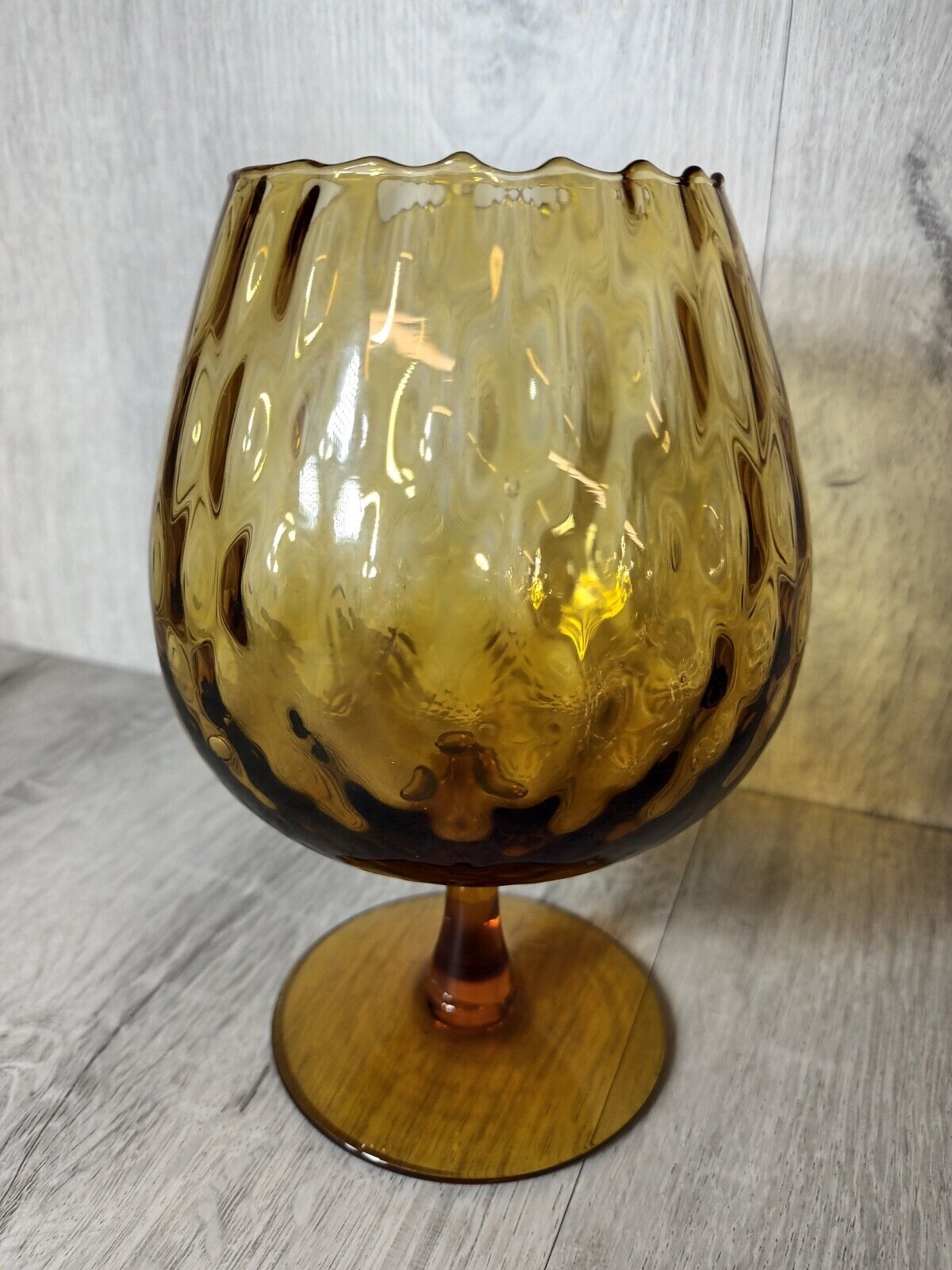 1960s Amber Brandy Vase