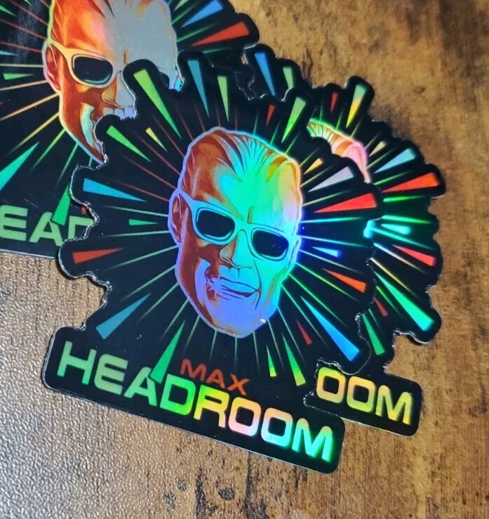 Max Headroom Vintage Retro Looking 1980s STICKERS HOLOGRAPHIC REFLECTIVE 