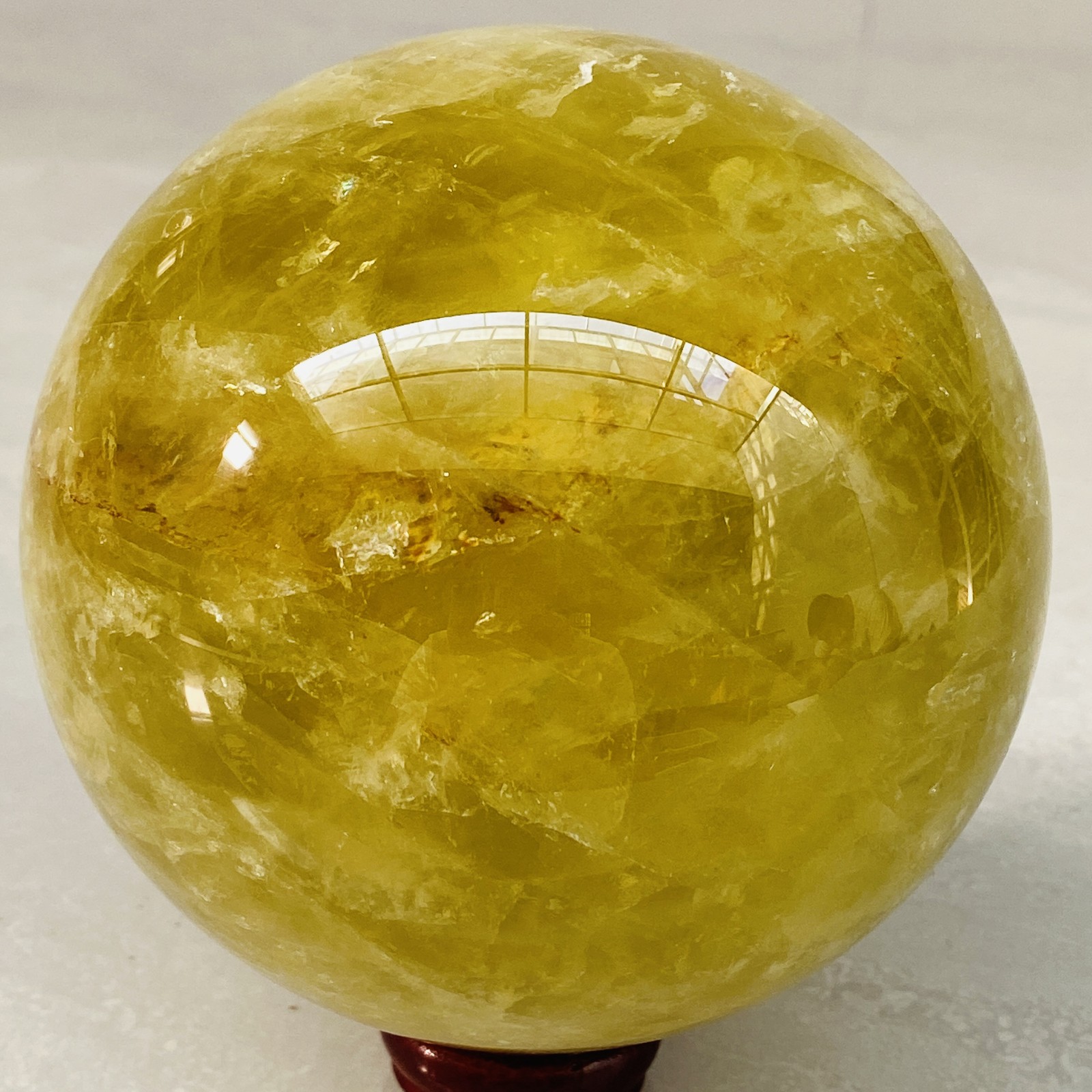 1900G Natural Yellow crystal ball Quartz Citrine sphere Mineral healing 4.18LB