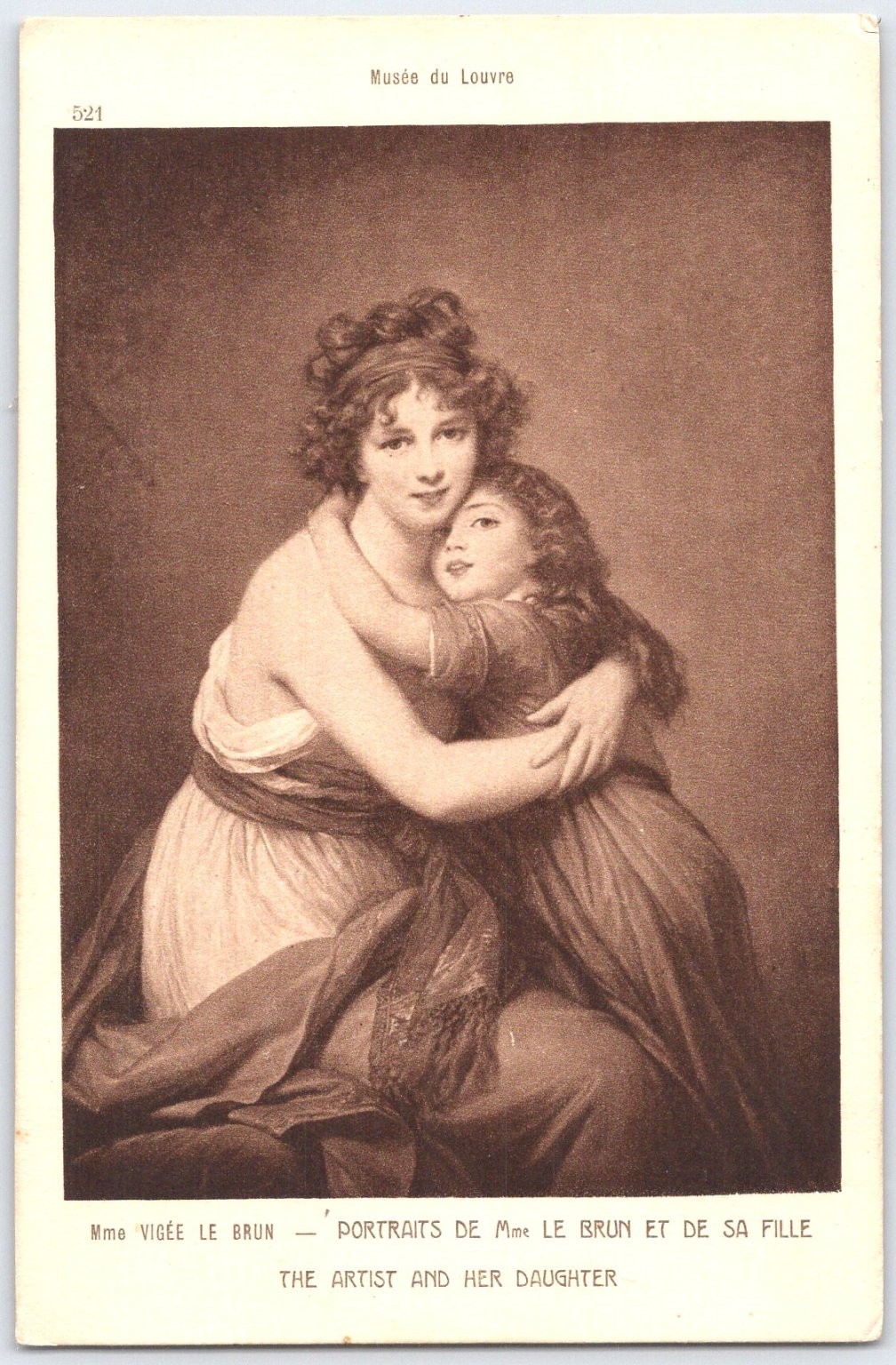 Vintage Musée du Louvre Mme Vigée Le Brun Portrait Postcard Vintage Musée du Louvre Mme Vigée Le Brun Portrait Postcard