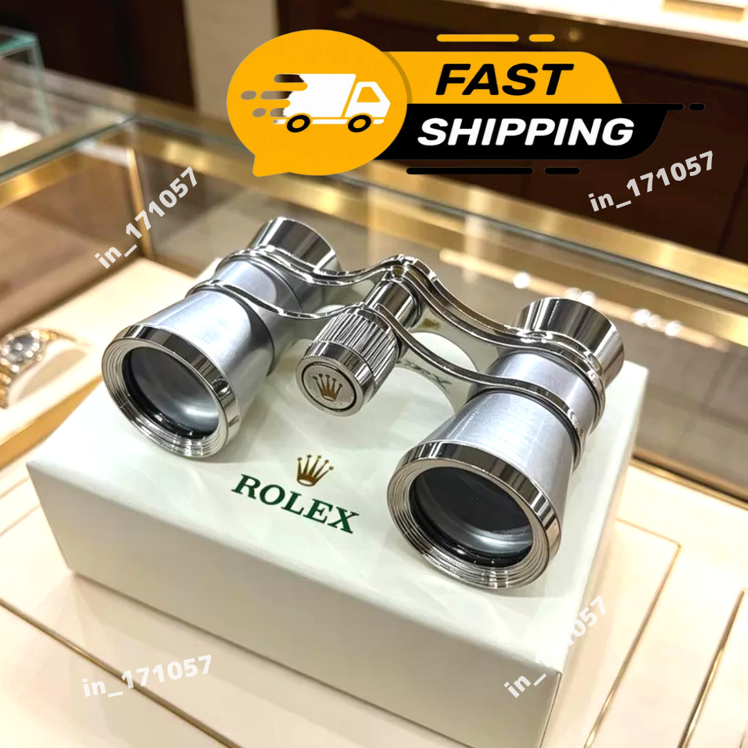Rare Rolex Silver Lacquer Opera Binoculars Engraved AD Gift Luxury Display