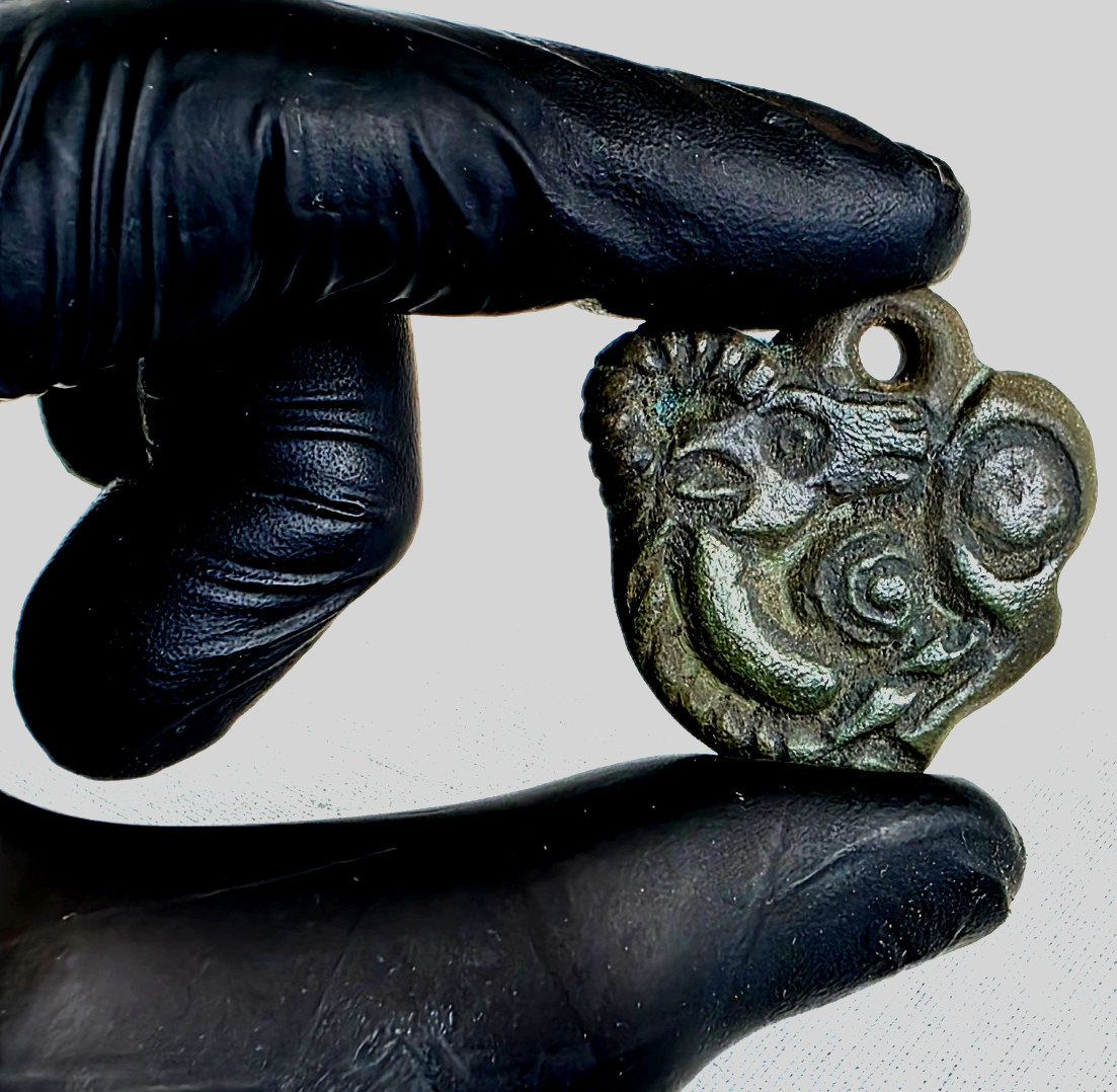 300 BC Ancient Carved Engraved Gemstone Pendant Medallion Wearable Amulet Unisex