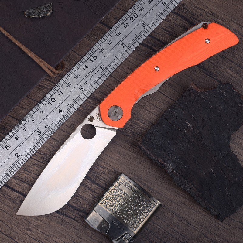 C239 Big Large Heavy Duty Subvert Orange Hunting Outdoor Camping Pocket Knife Us