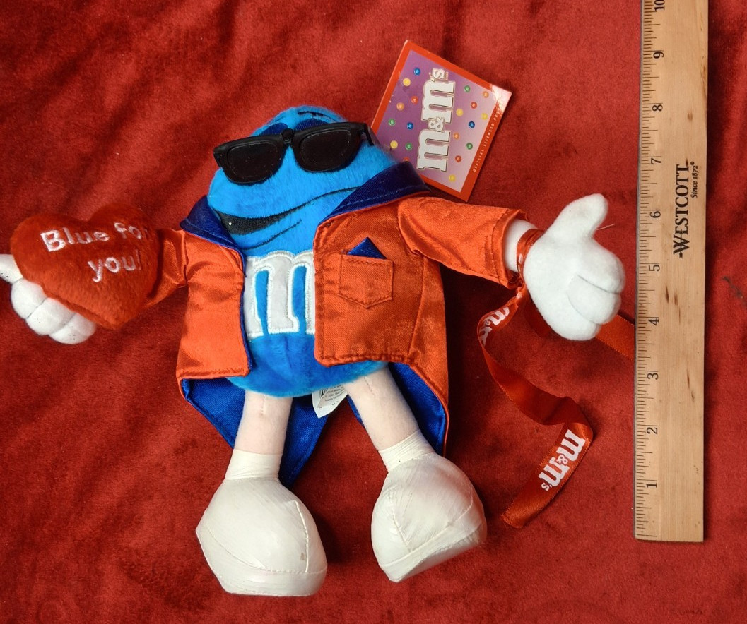 NWT M&Ms Blue Plush Blue For You Heart Tuxedo Sunglasses Valentine Galerie 8\
