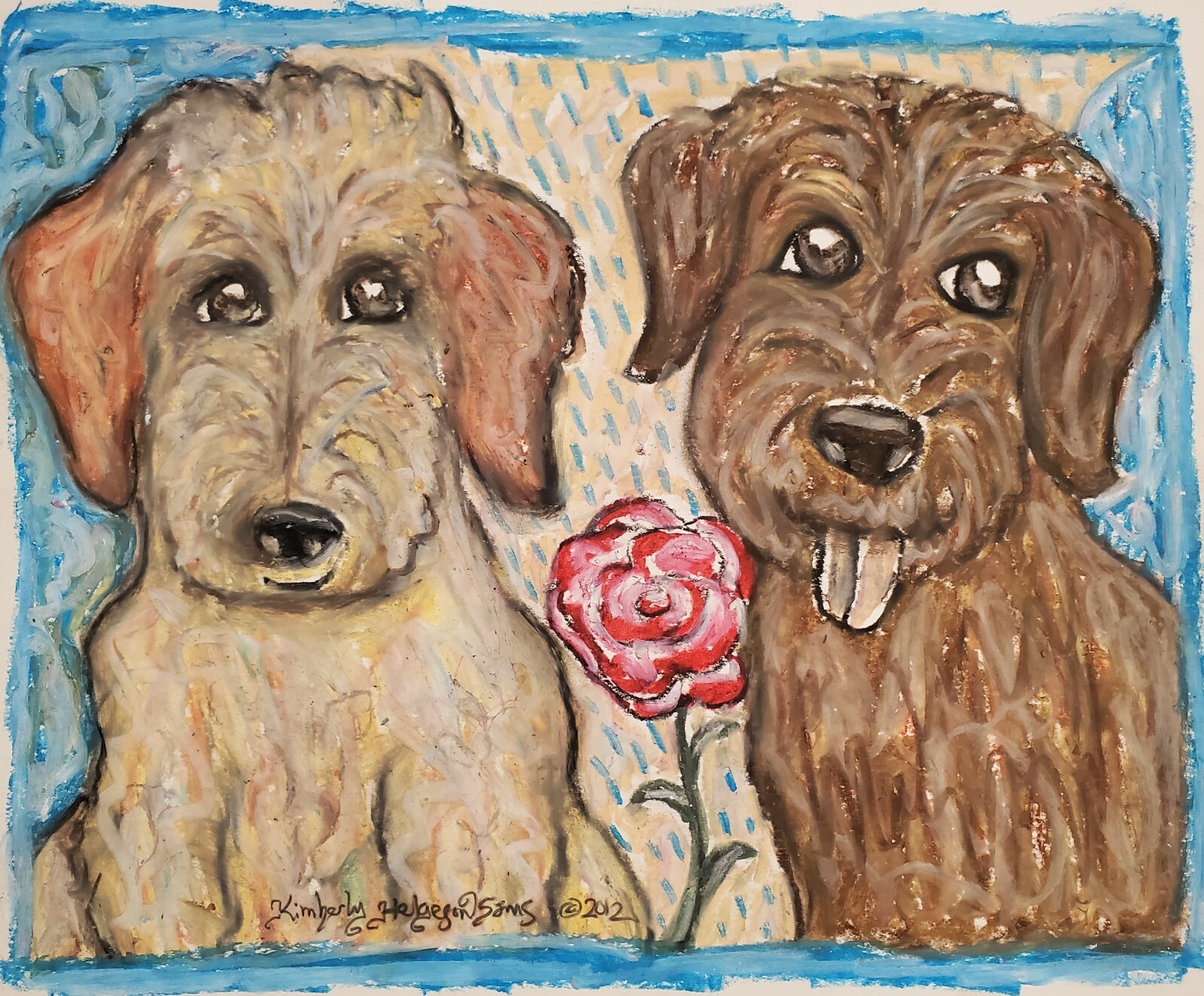 Labradoodle Doodle Darlings Dog Collectible Art Print 4x6 Signed by Artist KSams