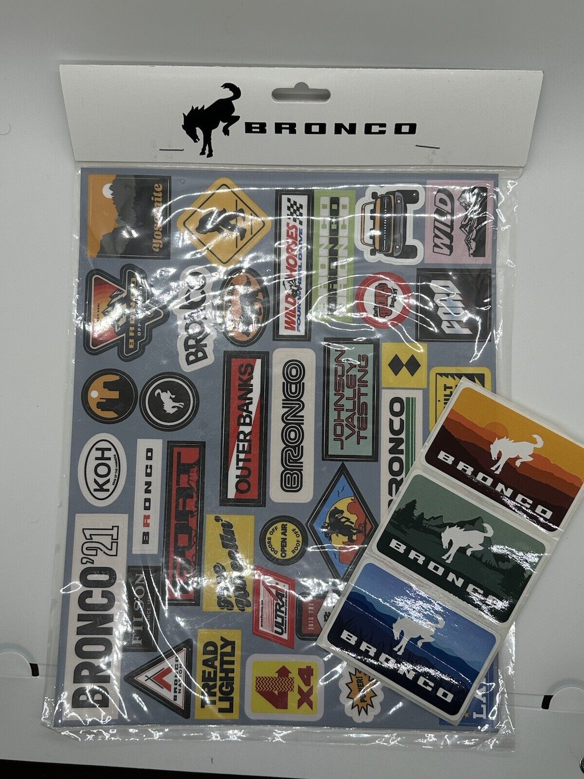 2021 Official Ford Bronco 8” X 11” Multi Image Sticker Sheet Plus Bonus Stickers