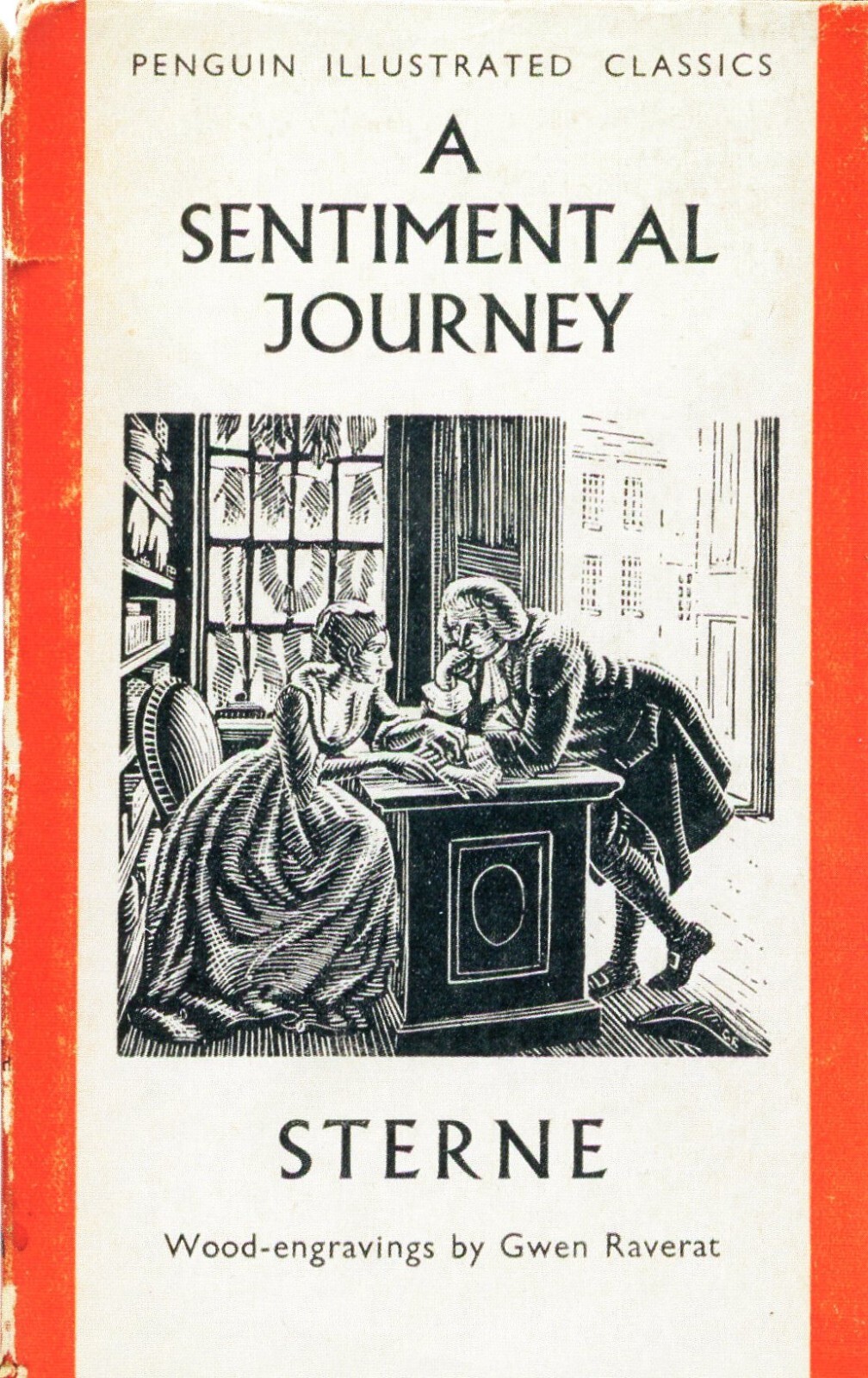 A Sentimental Journey by Laurence Sterne, Book Cover Art--POSTCARD