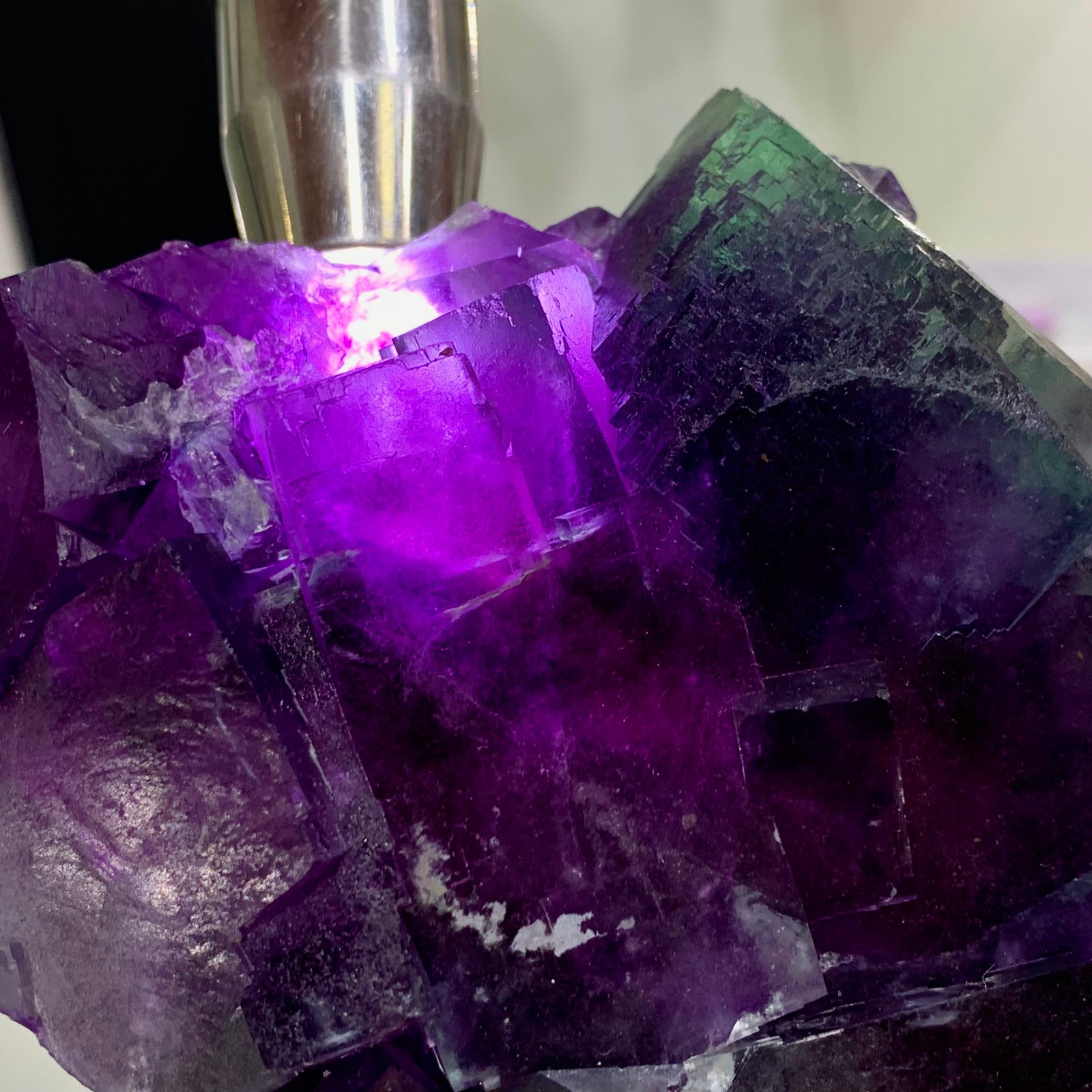 2.63LB Natural purple cubic fluorite quartz crystal cluster mineral sample