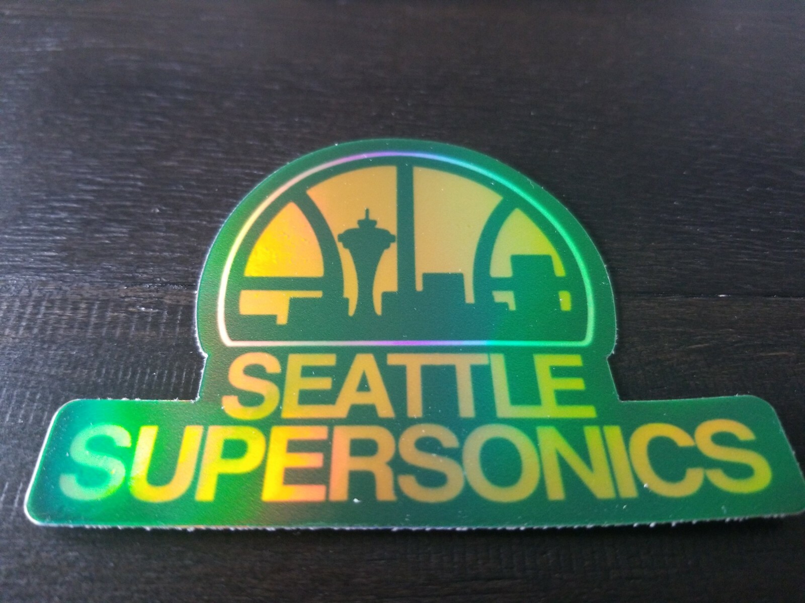 Vintage Seattle Supersonics HOLOGRAPHIC Sticker - old NBA Oklahoma City Thunder