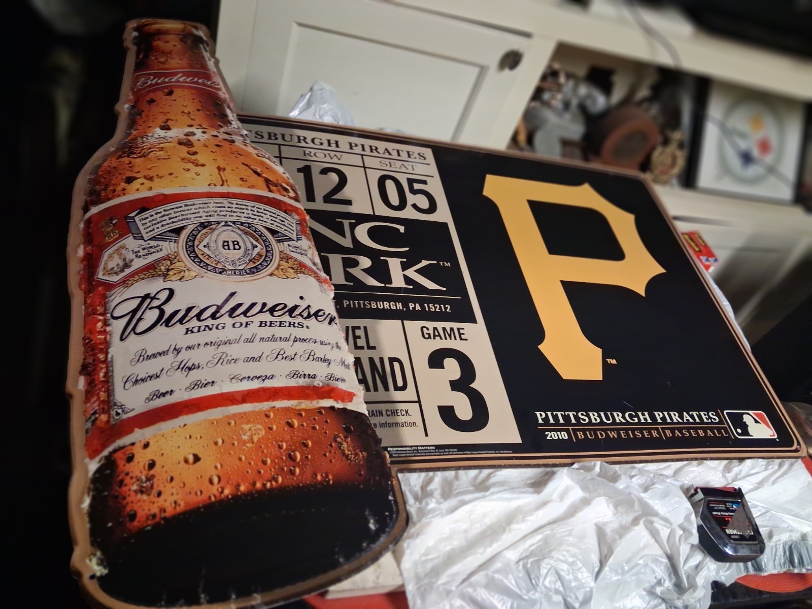 Large PITTSBURGH Pirates 2010 Budweiser Beer Pnc Park SIGN - MLB Buccos Bud Lite