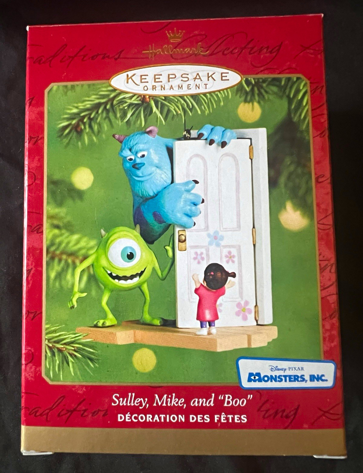 Hallmark Keepsake Disney Monsters, Inc. Sulley Mike Boo Ornament 2001 Plastic