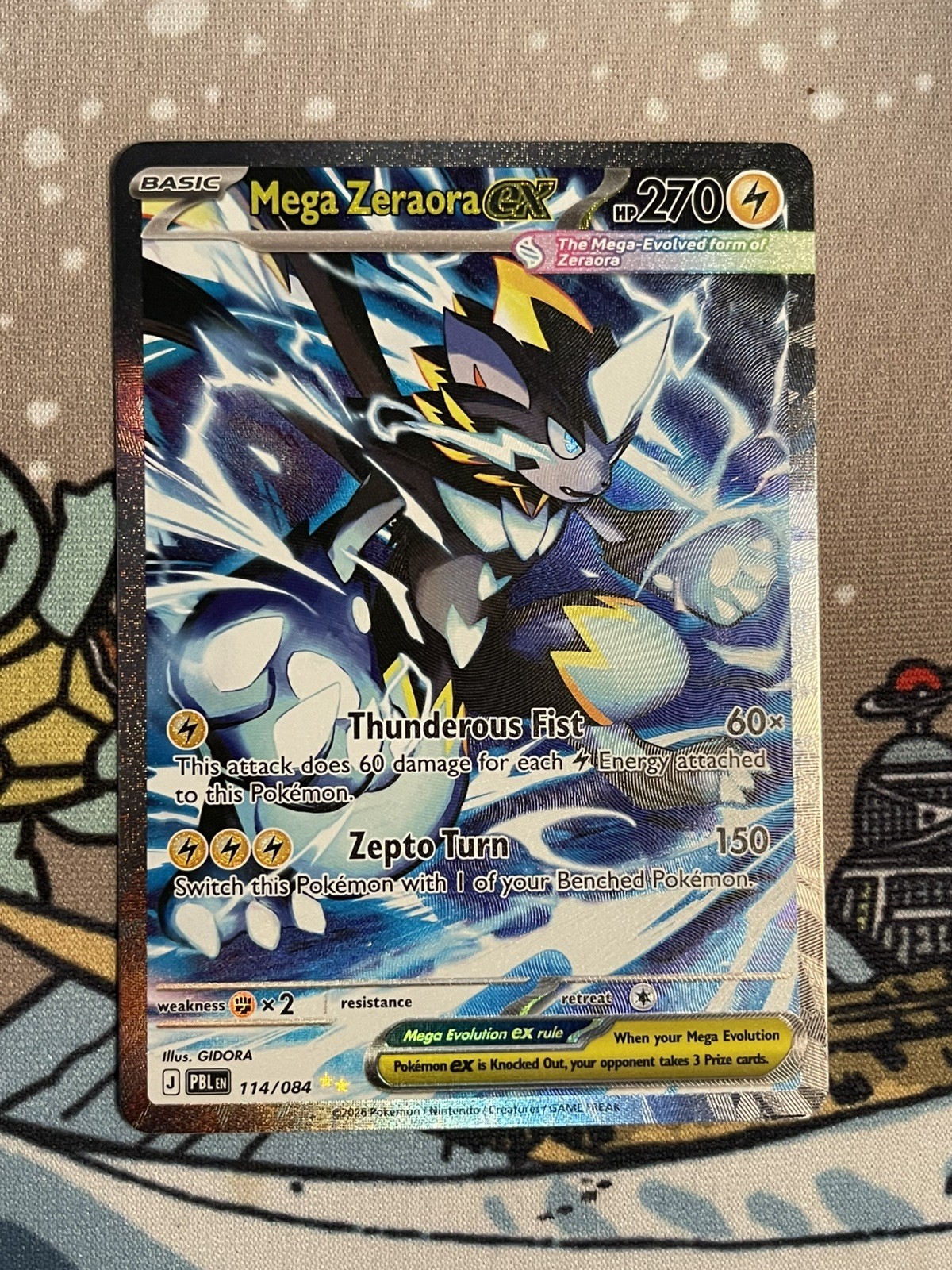 Mega Zeraora EX 114/084 PBLen Holo Ultra Rare Pokémon TCG EN