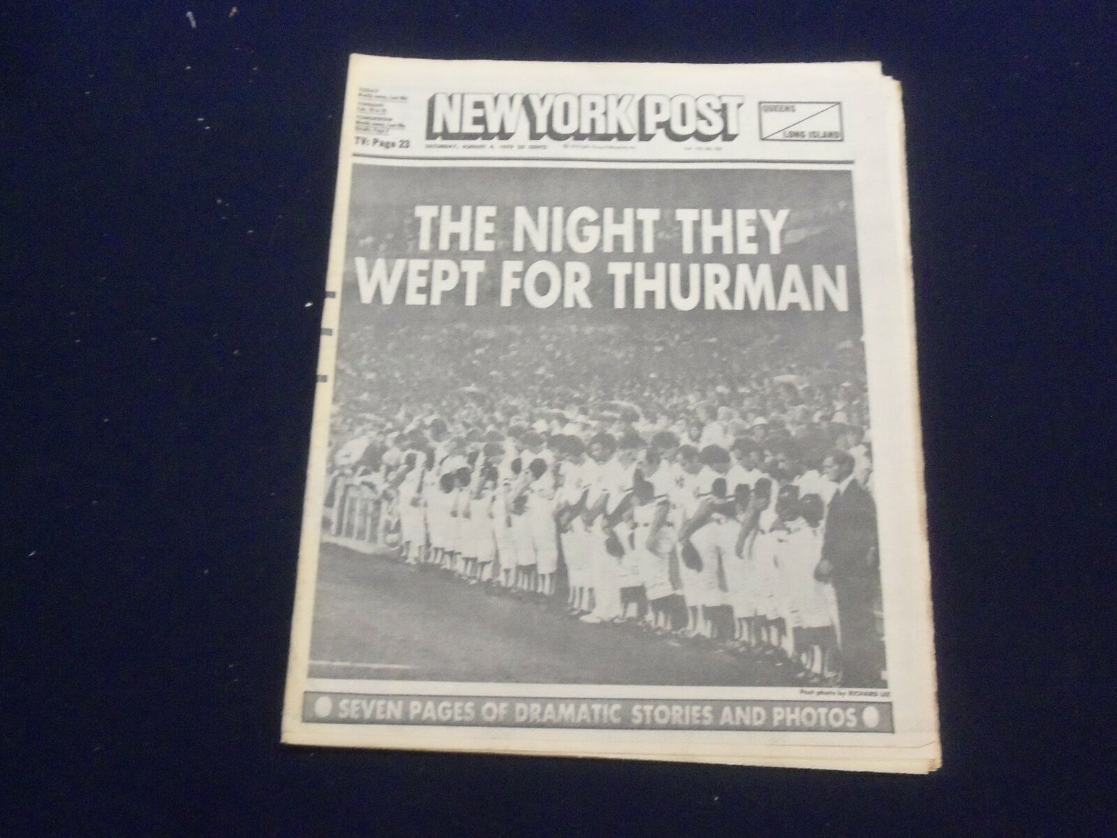 1979 AUGUST 4 NEW YORK POST NEWSPAPER - THE NIGHT THEY WEPT FOR MUNSON - NP 5180