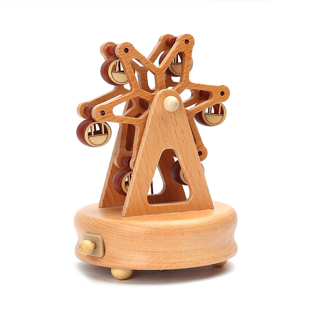 Wooden Music Box Wind Up Cartoon Musical Boxes Classical Ornament gift for kids