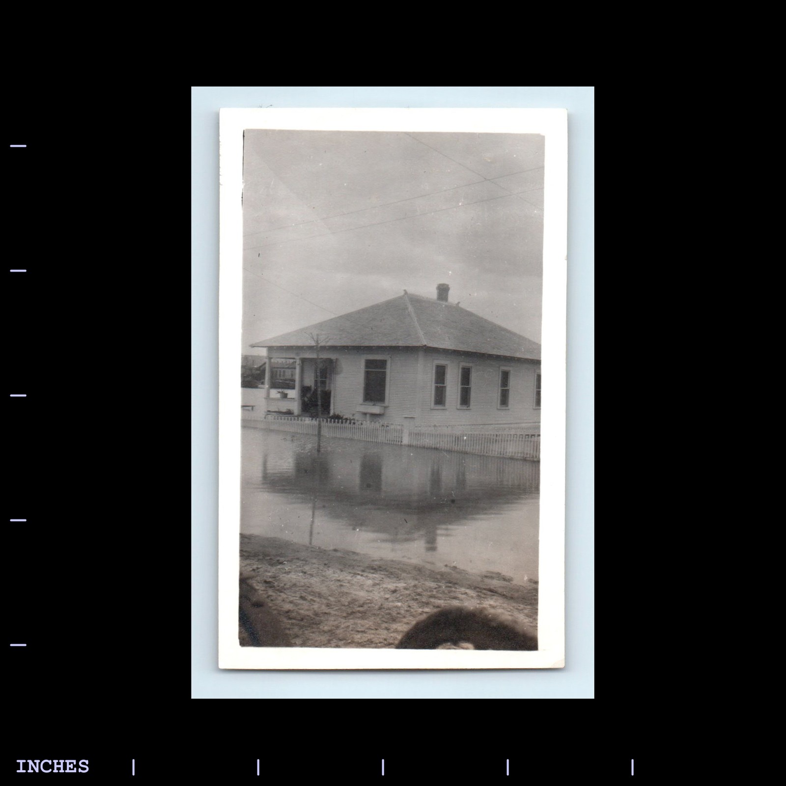 Old Vintage Photo HOUSE IN FLOOD FLOODED STREET FLOODING